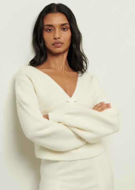 Marnie Twist Front Top - Ivory sold by Derek Lam