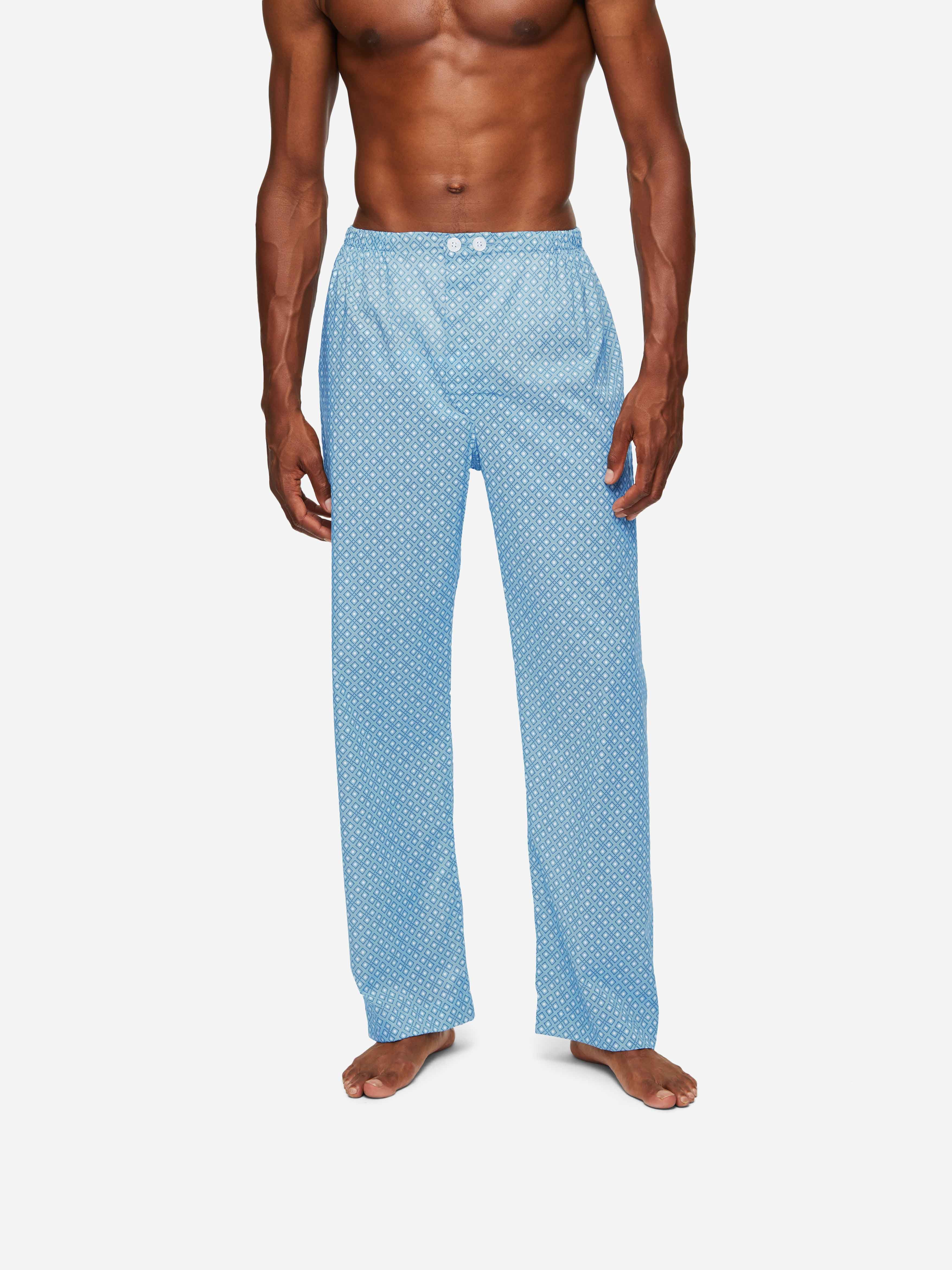 Men's Classic Fit Pyjamas Ledbury 56 Cotton Batiste Blue sold by Derek Rose product image thumbnail 5