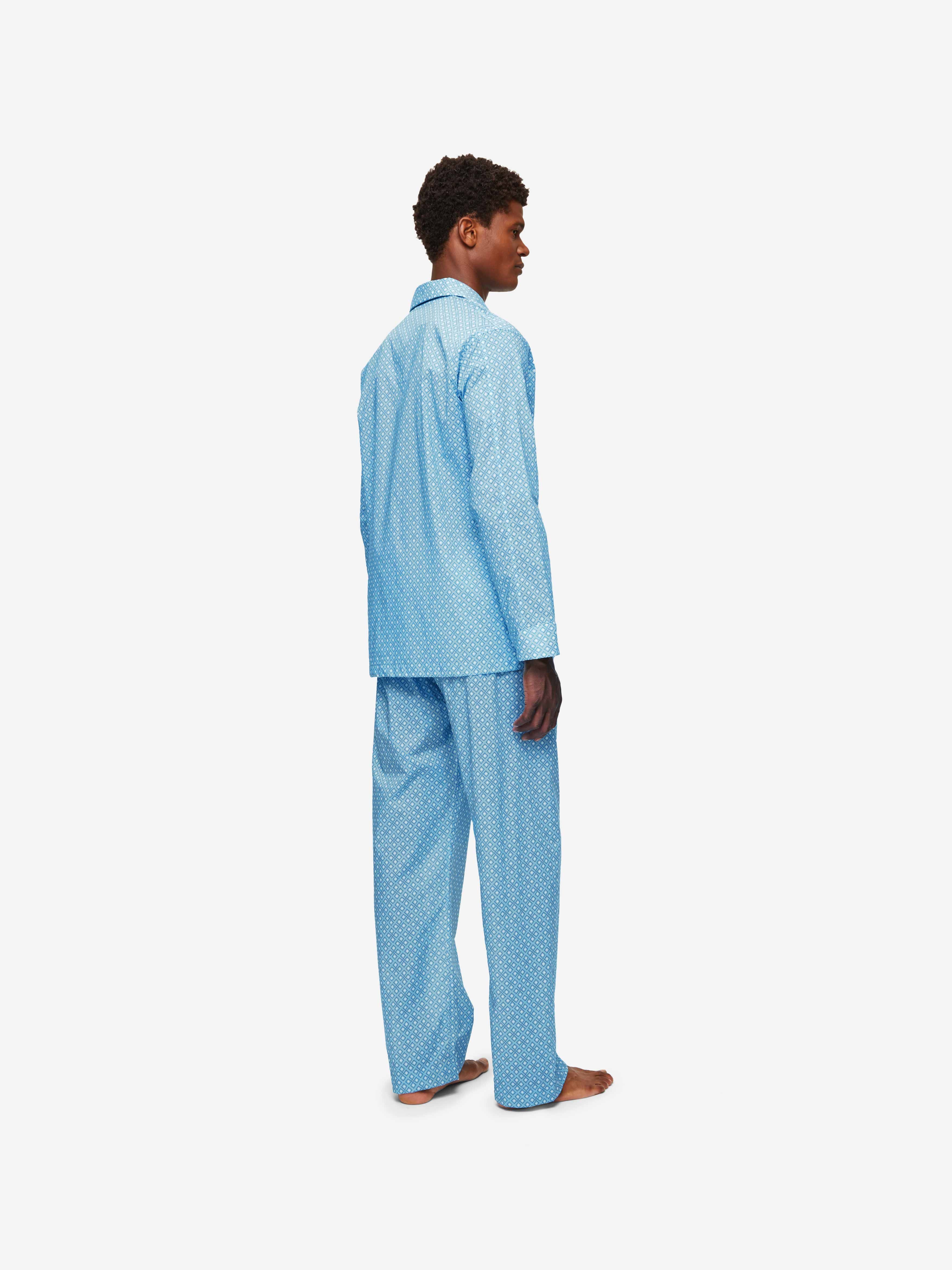 Men's Classic Fit Pyjamas Ledbury 56 Cotton Batiste Blue sold by Derek Rose product image thumbnail 4