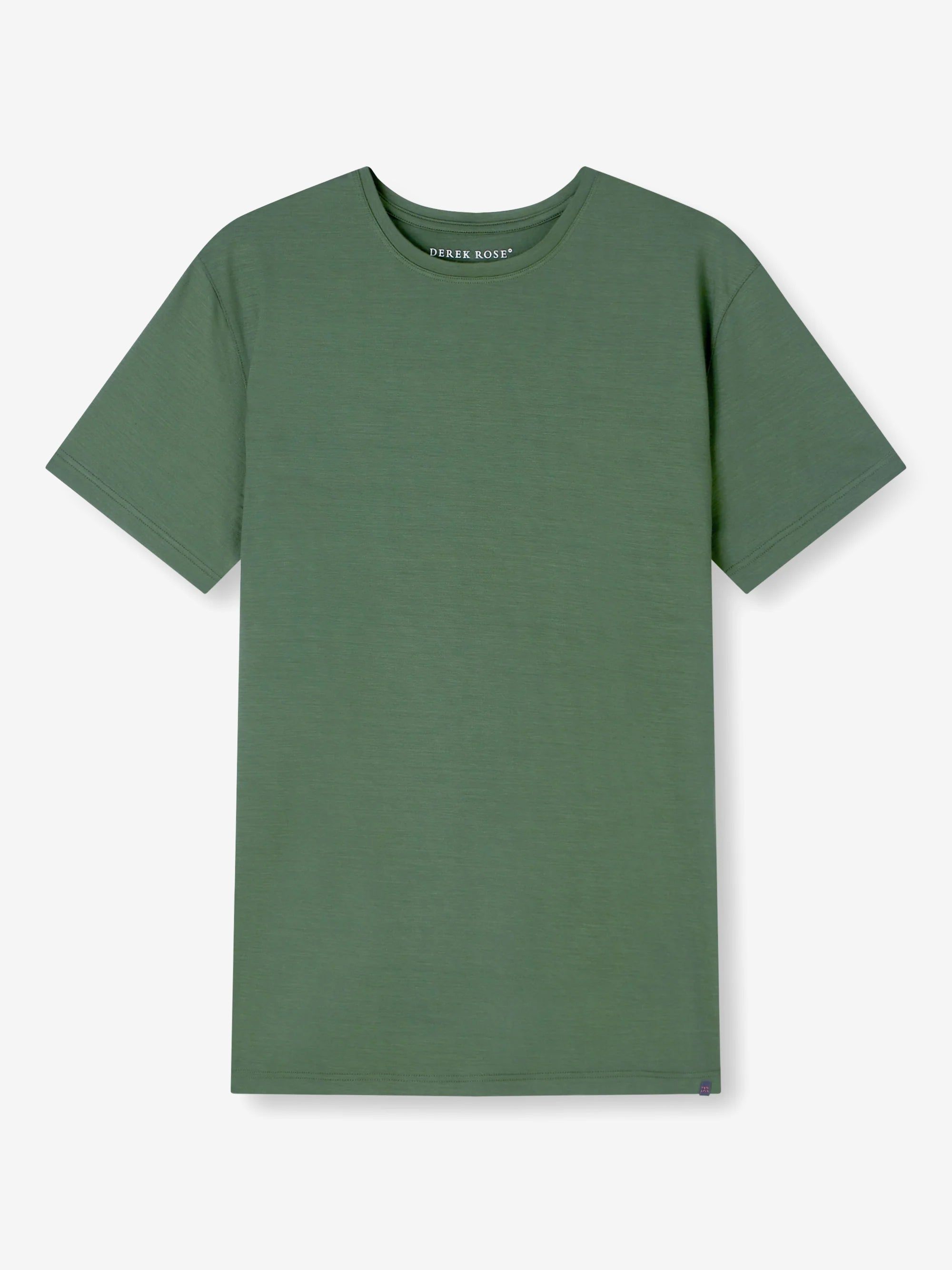 Men's T-Shirt Basel Micro Modal Stretch Hunter Green sold by Derek Rose product image thumbnail 2