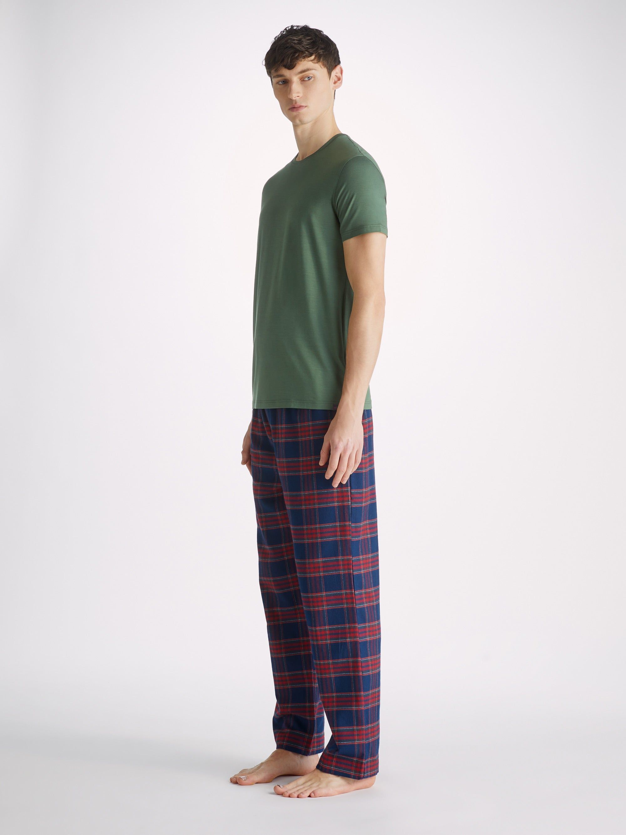 Men's T-Shirt Basel Micro Modal Stretch Hunter Green sold by Derek Rose product image thumbnail 3