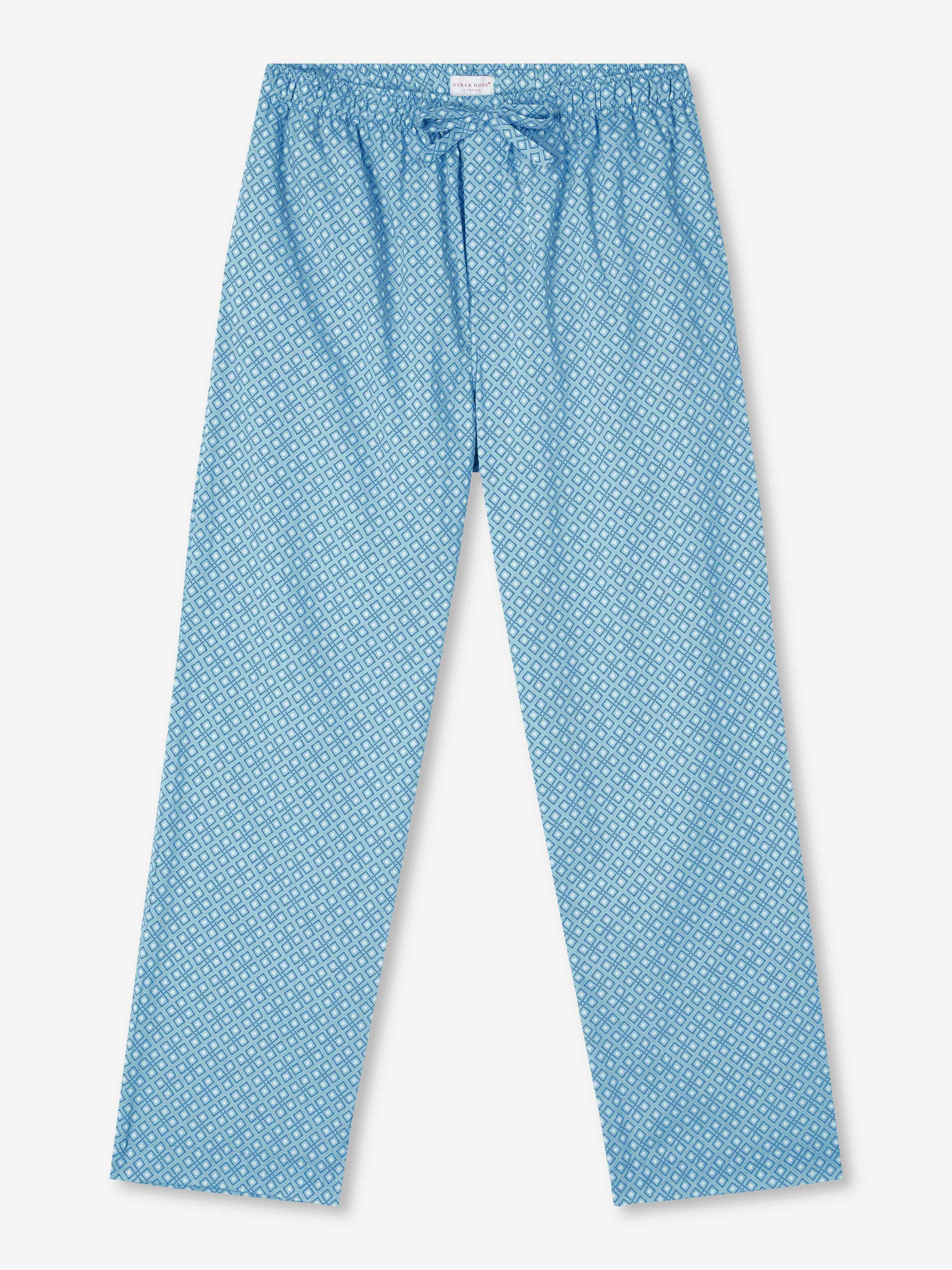 Men's Lounge Trousers Ledbury 56 Cotton Batiste Blue sold by Derek Rose product image thumbnail 2