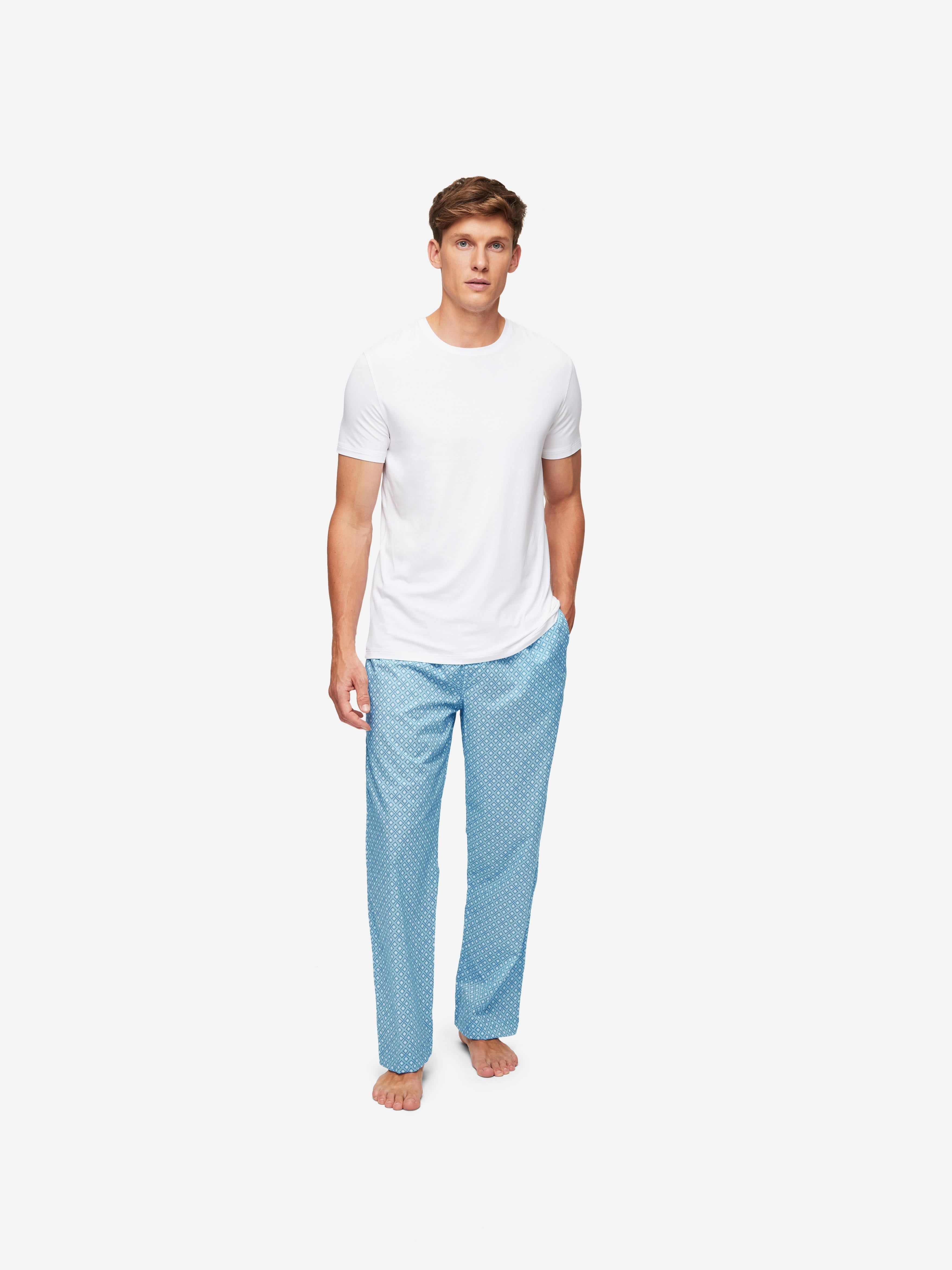 Men's Lounge Trousers Ledbury 56 Cotton Batiste Blue sold by Derek Rose product image thumbnail 3