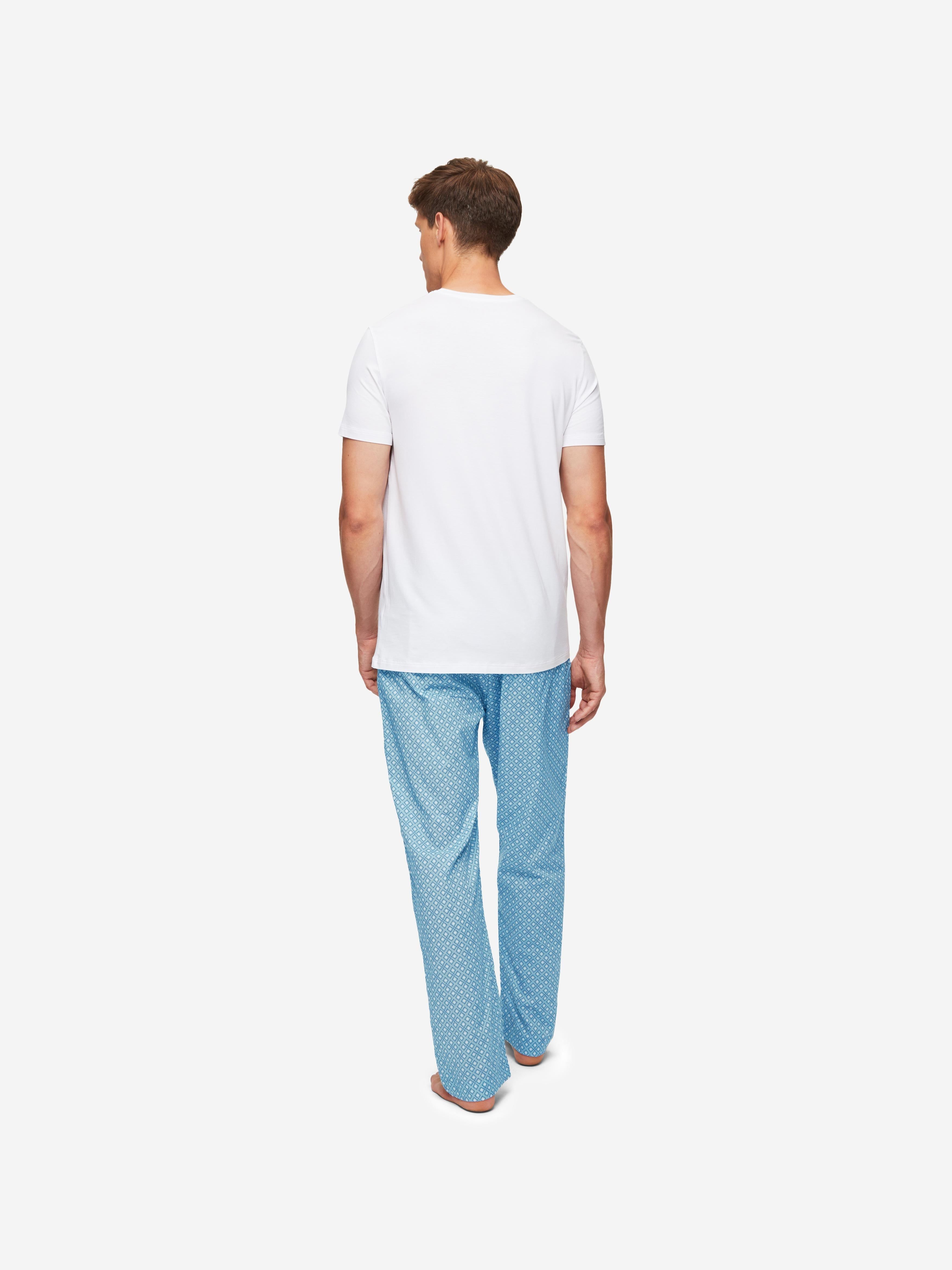 Men's Lounge Trousers Ledbury 56 Cotton Batiste Blue sold by Derek Rose product image thumbnail 4