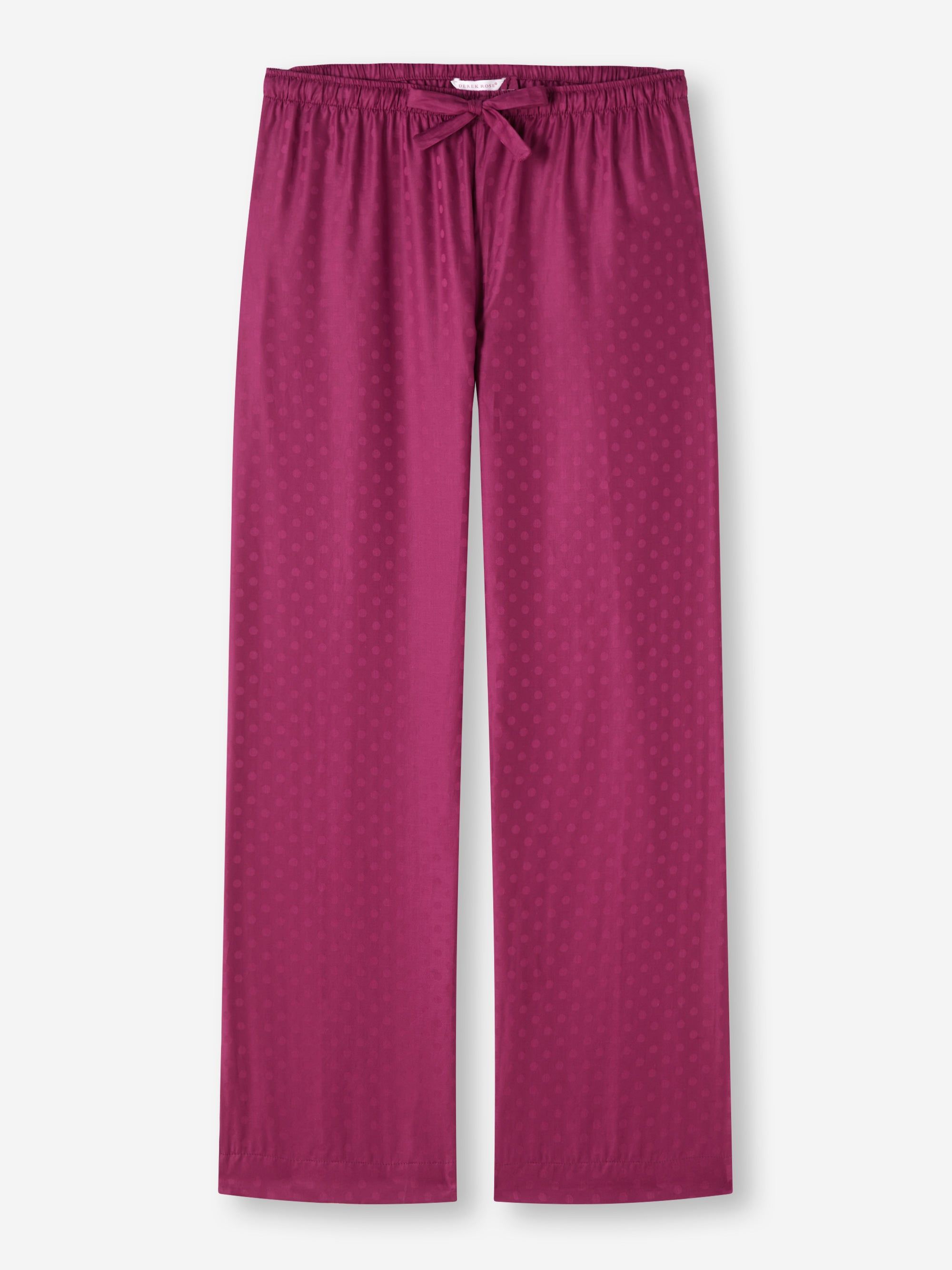 Women's Lounge Trousers Kate 7 Cotton Jacquard Berry sold by Derek Rose product image thumbnail 2