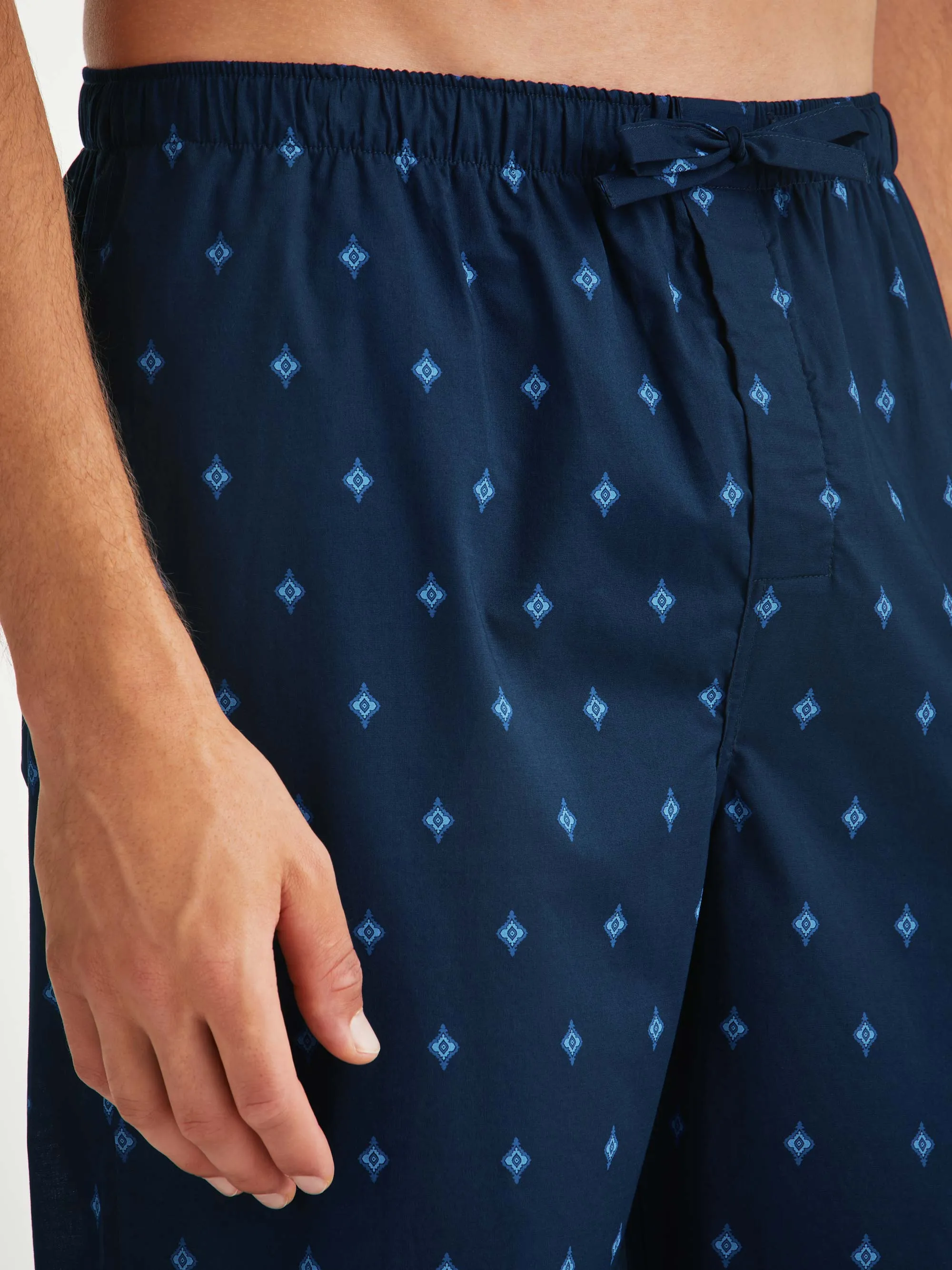 Men's Lounge Trousers Nelson 98 Cotton Batiste Navy sold by Derek Rose product image thumbnail 5