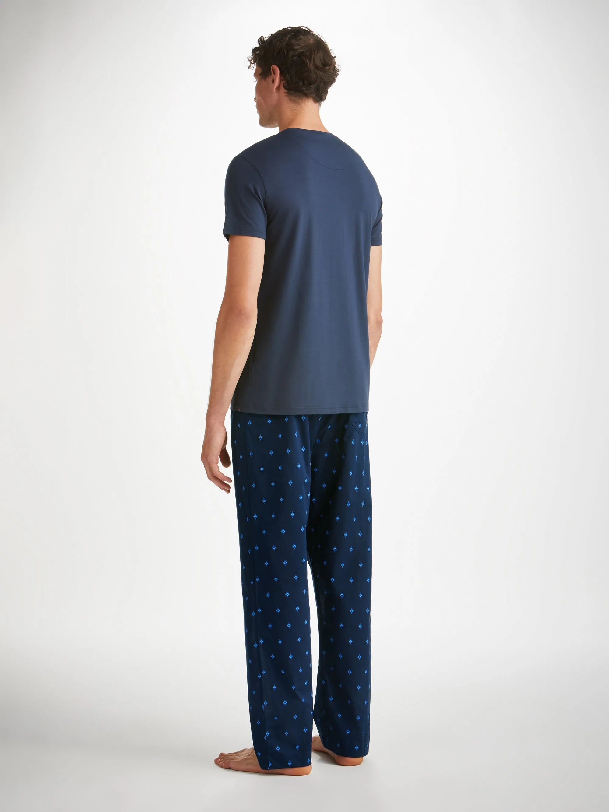 Men's Lounge Trousers Nelson 98 Cotton Batiste Navy sold by Derek Rose product image thumbnail 4