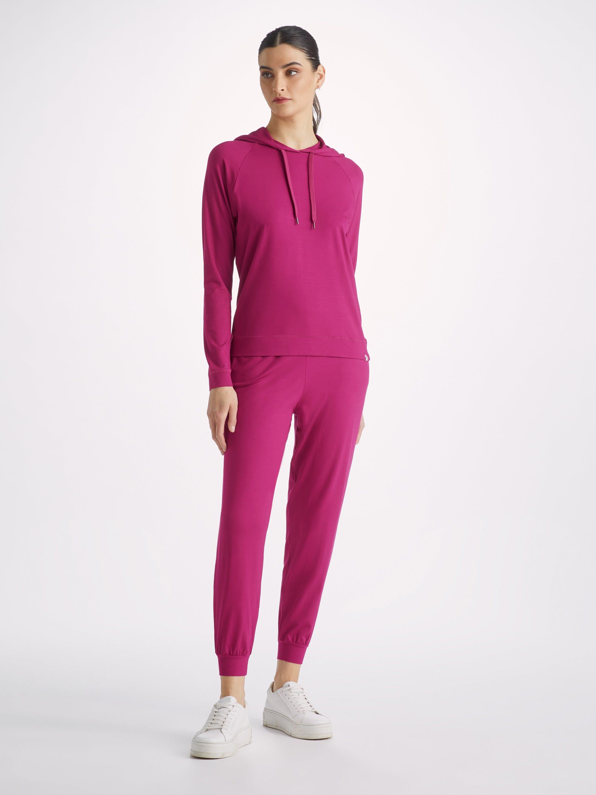Women's Pullover Hoodie Basel Micro Modal Stretch Berry sold by Derek Rose product image thumbnail 3