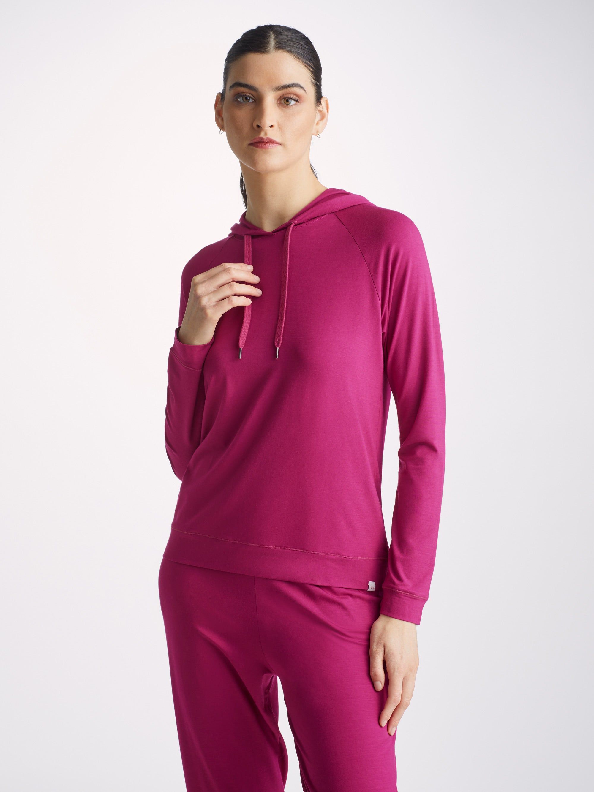 Women's Pullover Hoodie Basel Micro Modal Stretch Berry sold by Derek Rose product image thumbnail 5