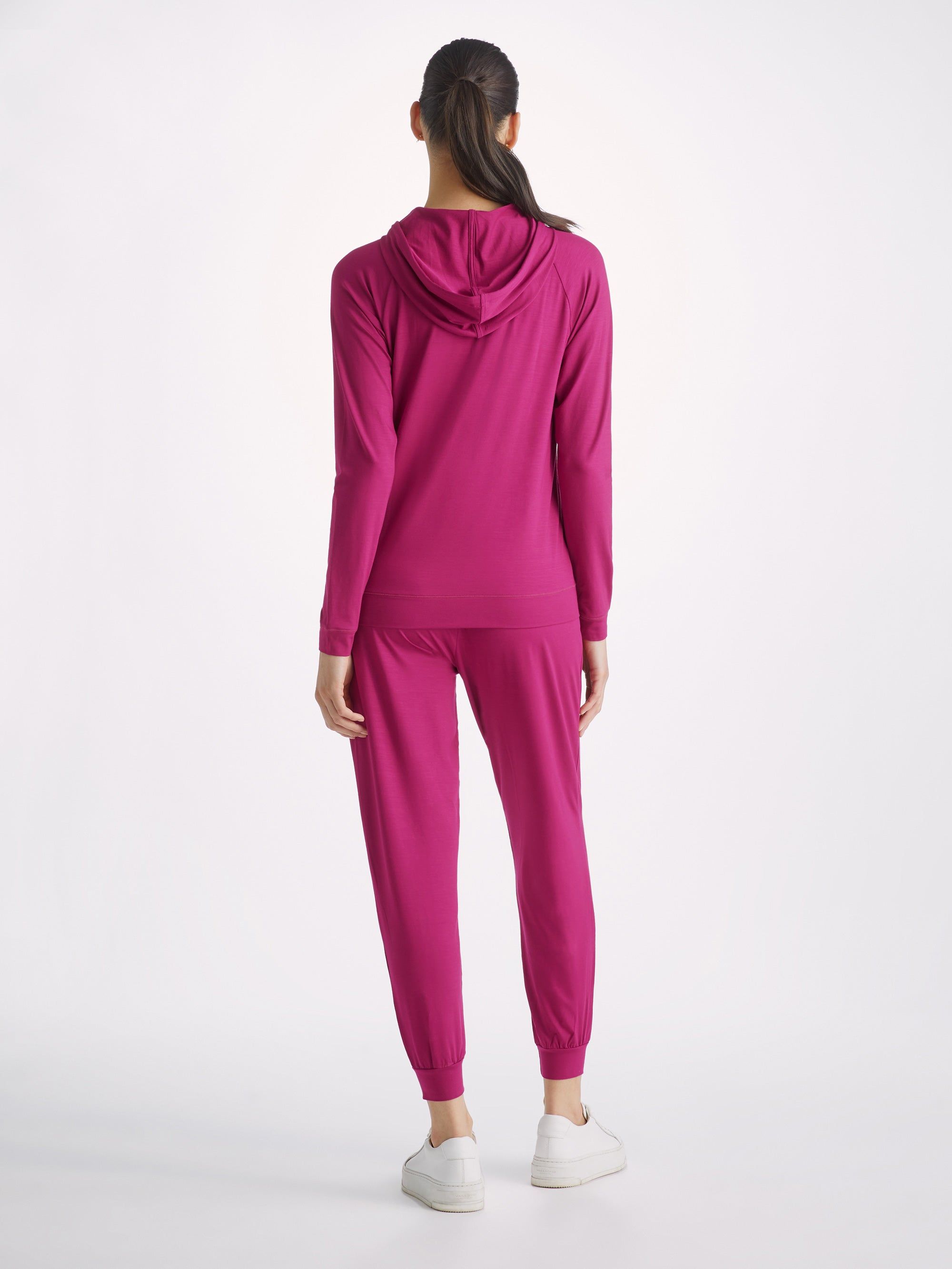 Women's Pullover Hoodie Basel Micro Modal Stretch Berry sold by Derek Rose product image thumbnail 4