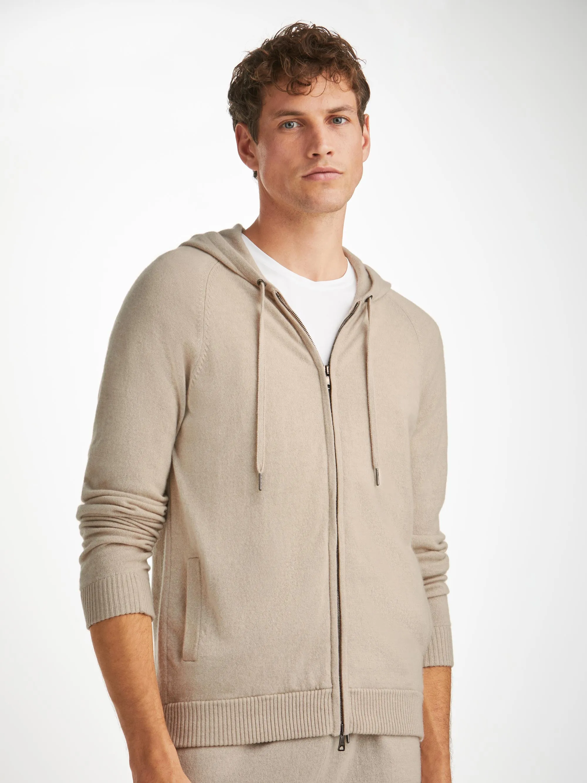 Men's Hoodie Finley Cashmere Oat sold by Derek Rose