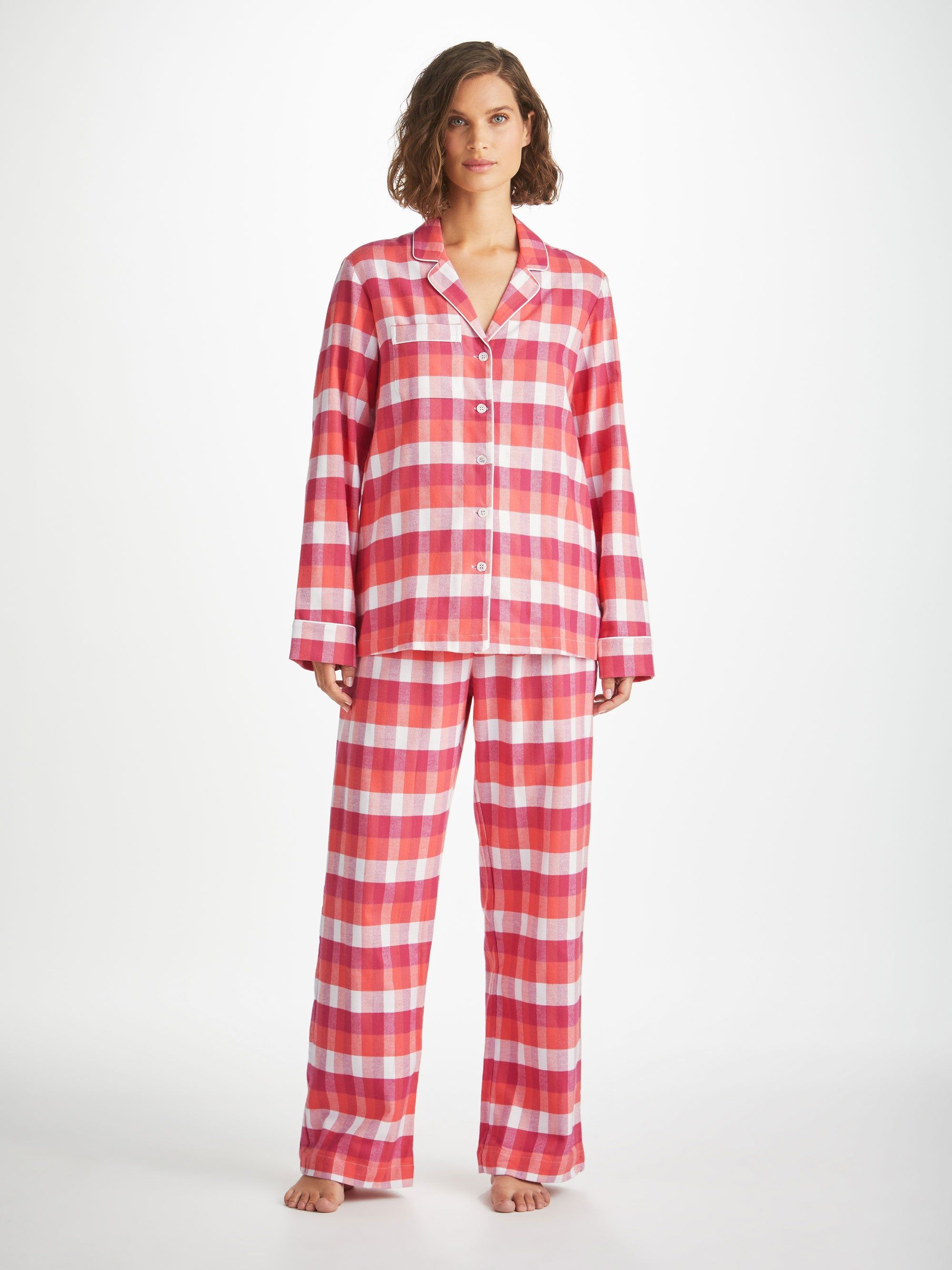Women's Pajamas Kelburn 39 Brushed Cotton Pink sold by Derek Rose
