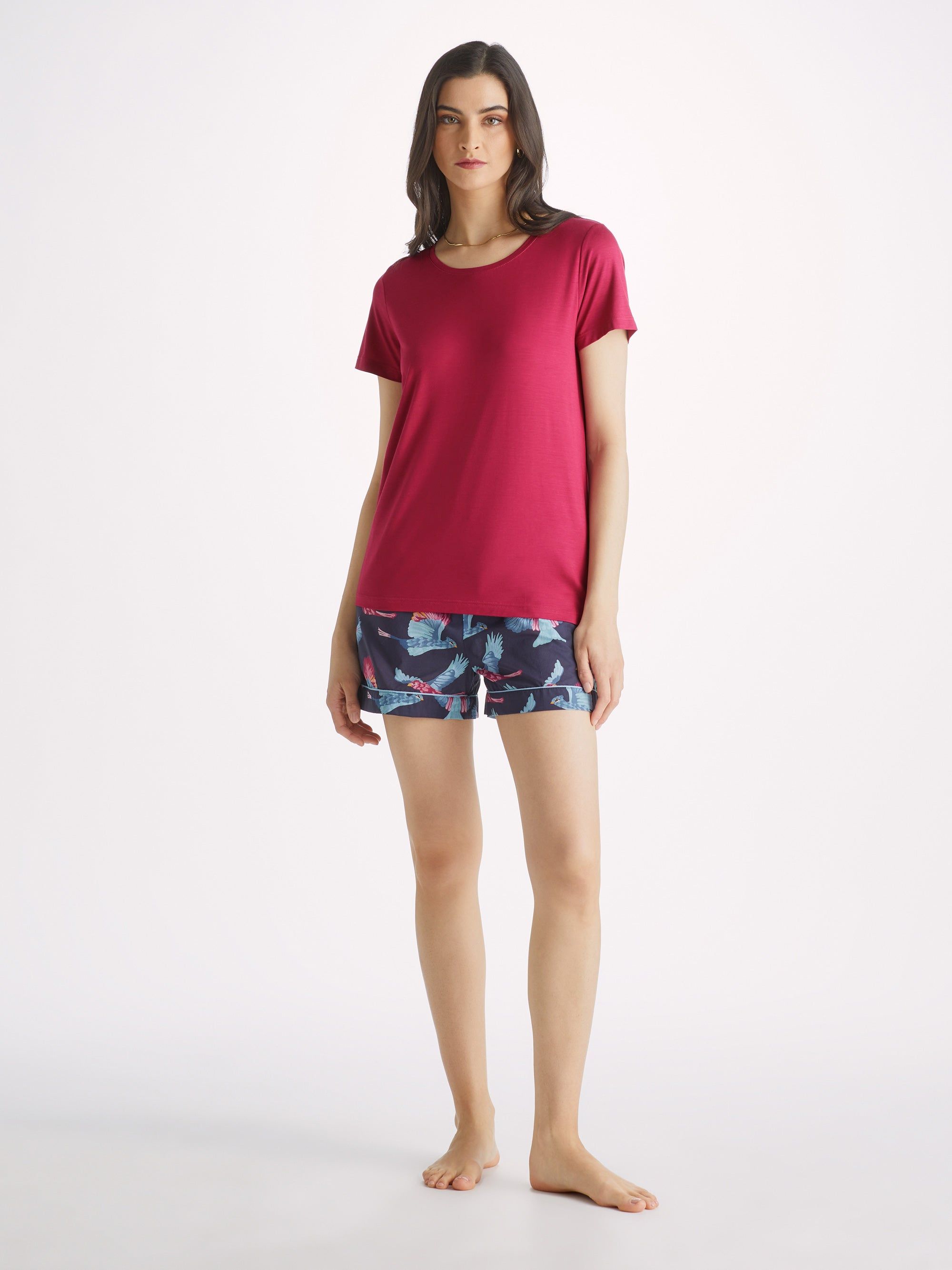 Women's T-Shirt Lara Micro Modal Stretch Berry sold by Derek Rose product image thumbnail 4