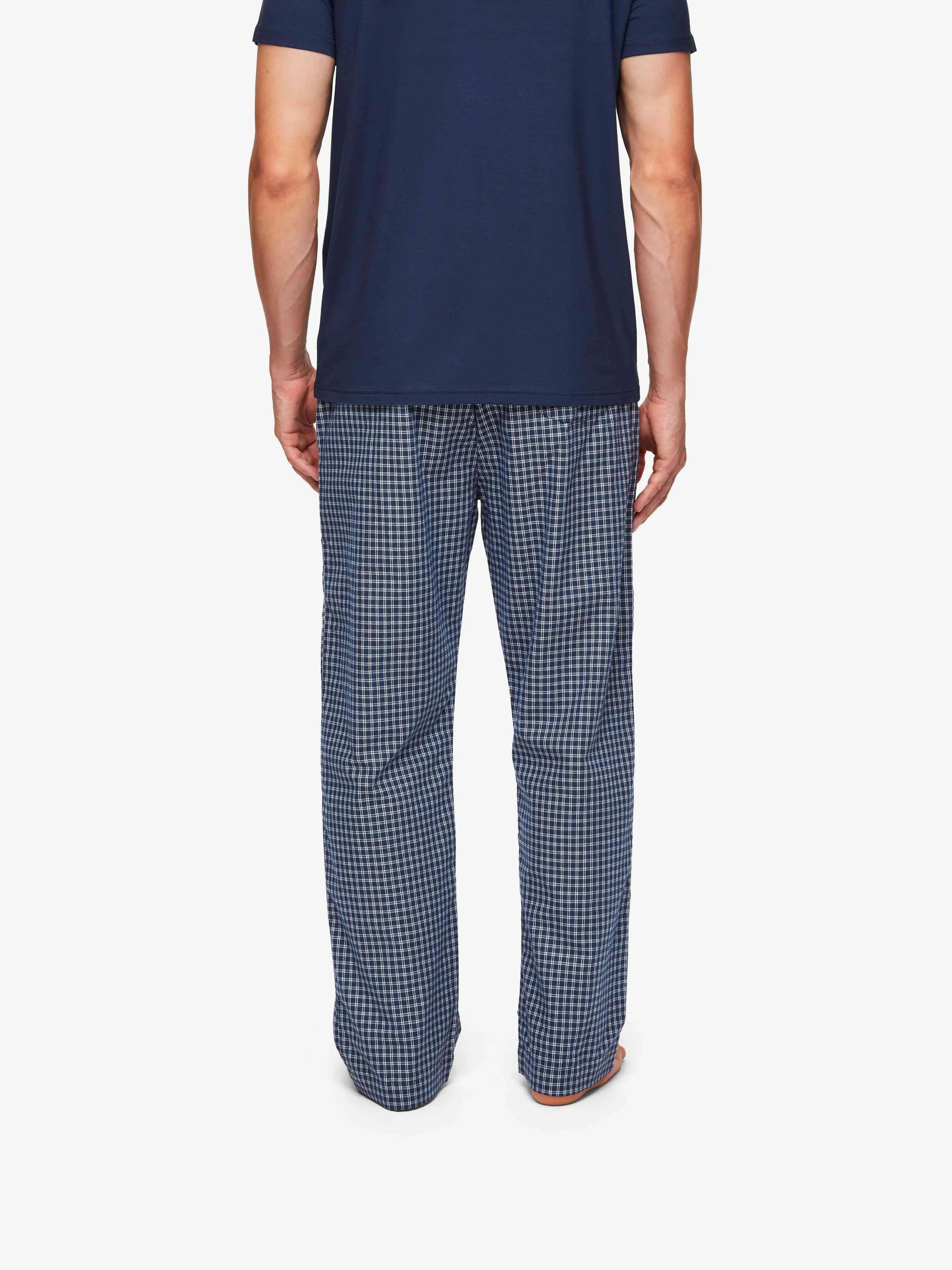 Men's Lounge Pants Braemar 32 Brushed Cotton Navy sold by Derek Rose product image thumbnail 5