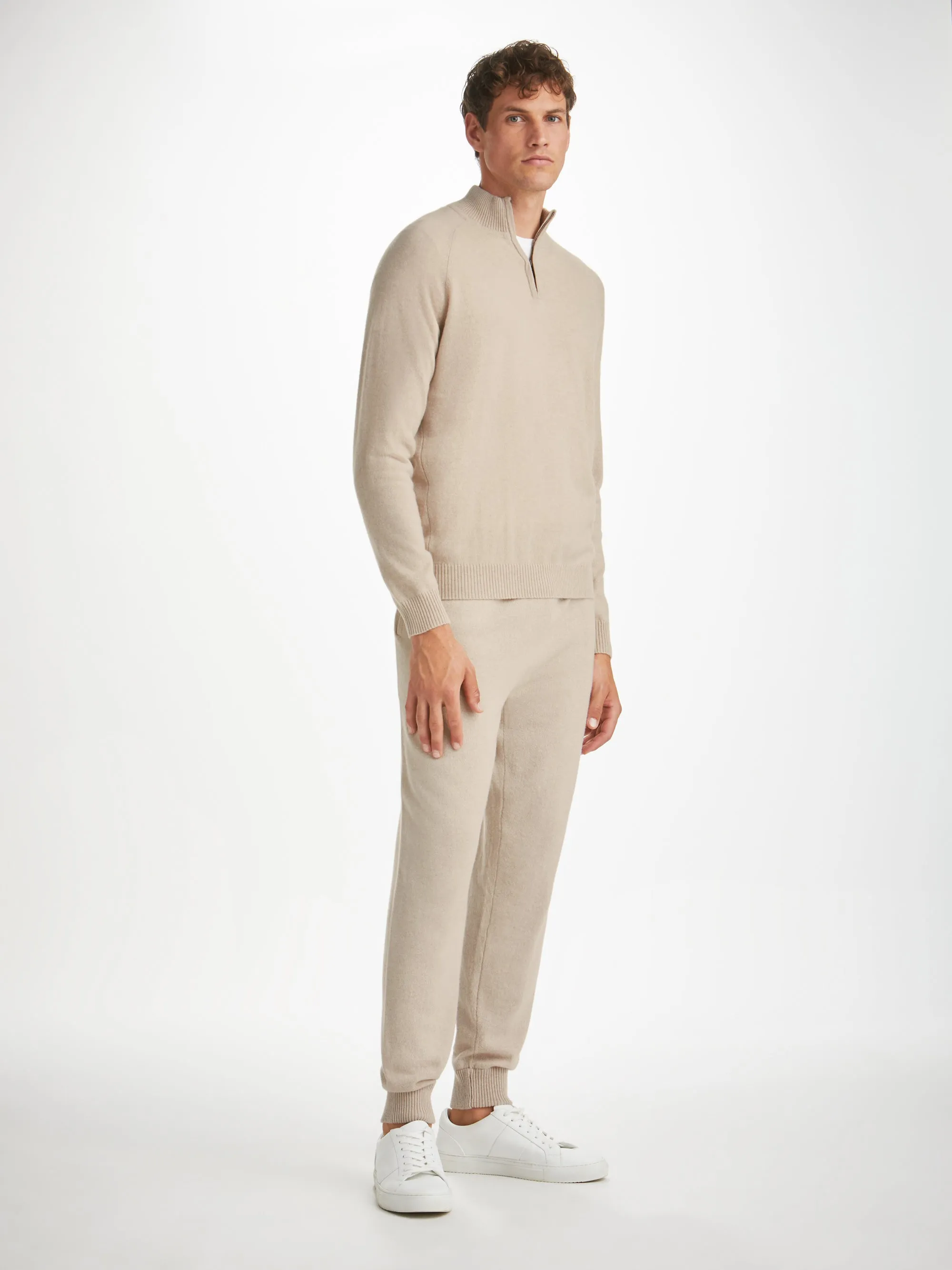 Men's Half-Zip Sweater Finley Cashmere Oat sold by Derek Rose product image thumbnail 3