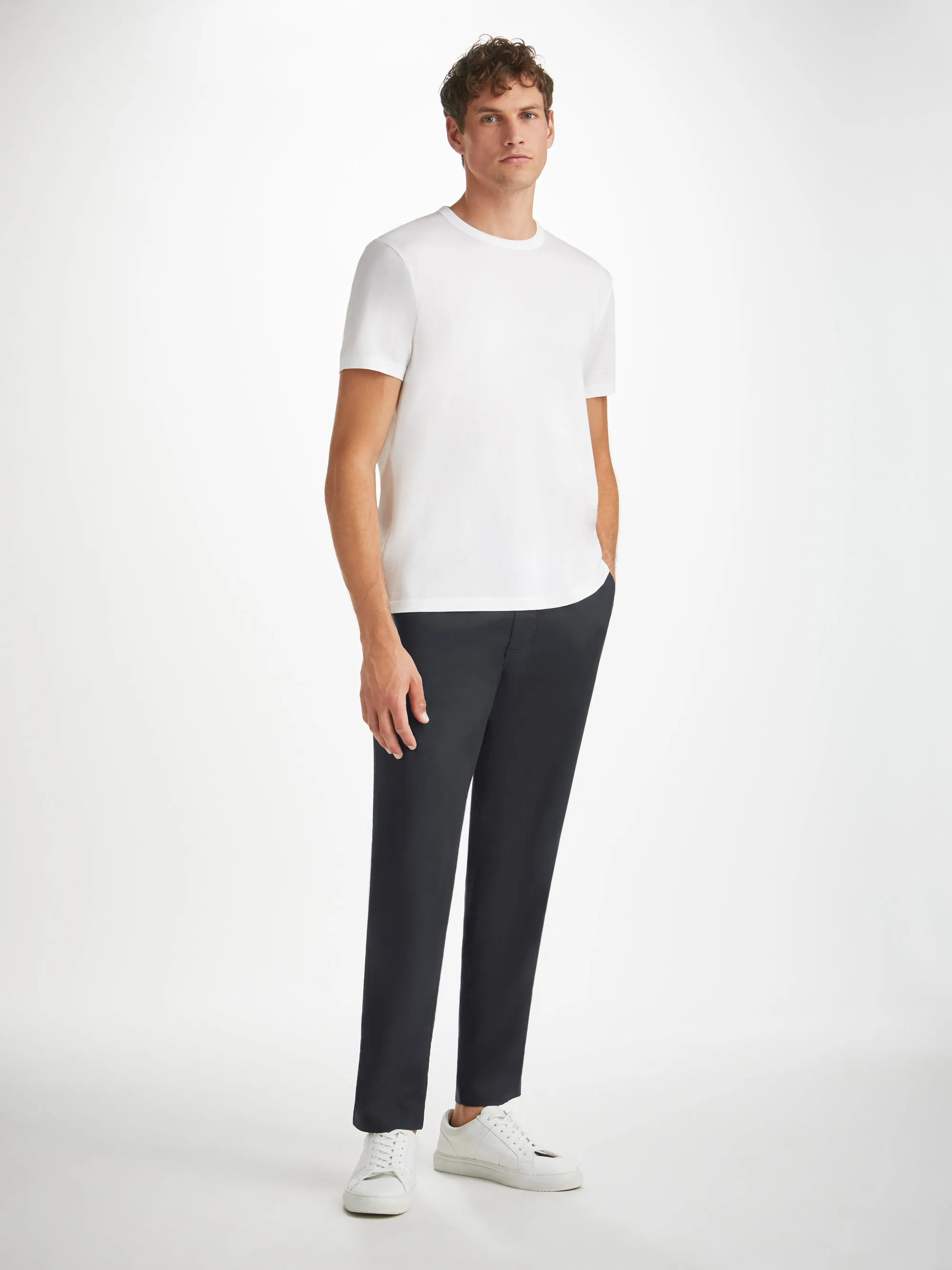 Harris Cotton Blend Pants Navy Blue sold by Derek Rose