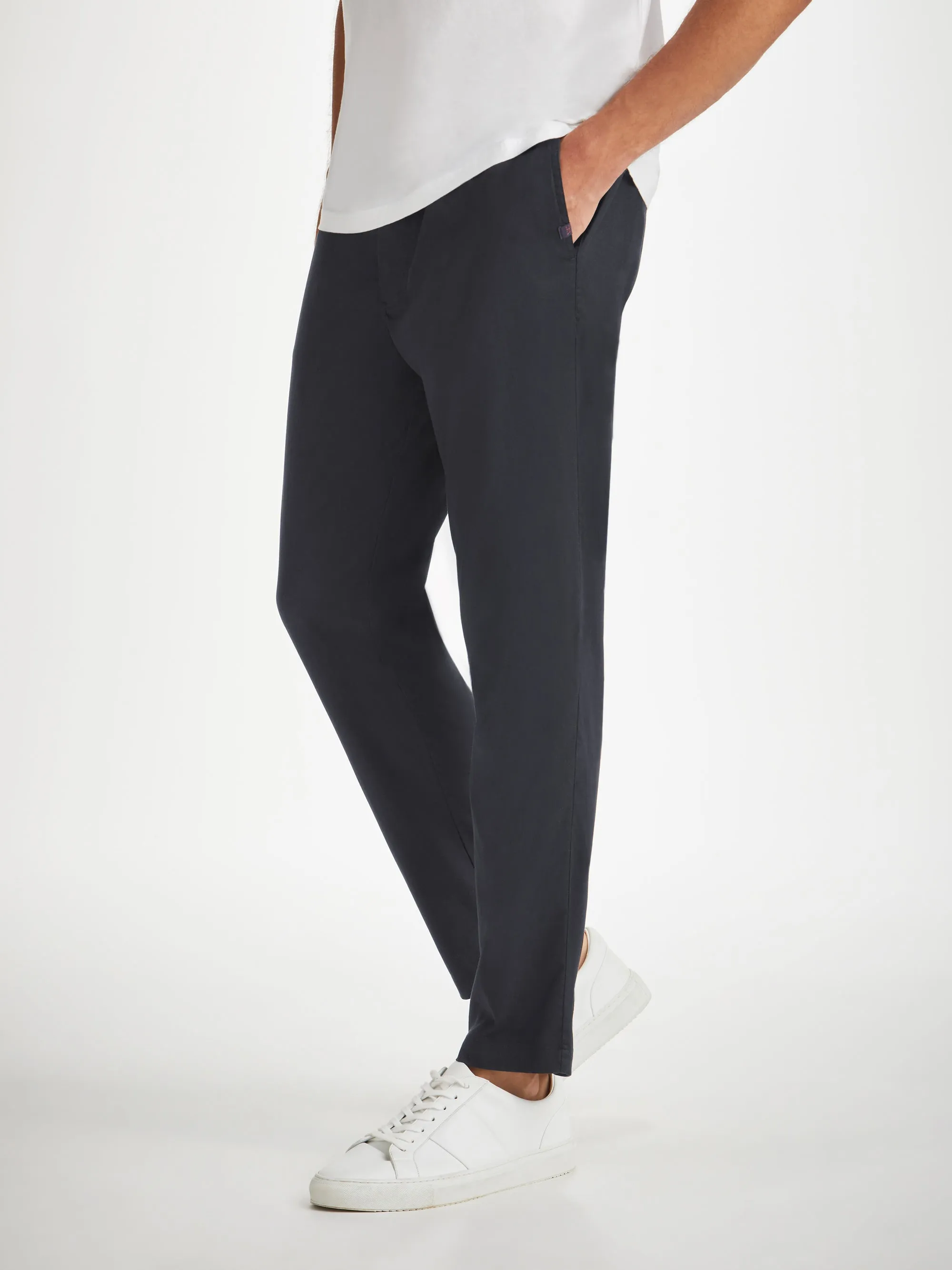 Harris Cotton Blend Pants Navy Blue sold by Derek Rose product image thumbnail 3