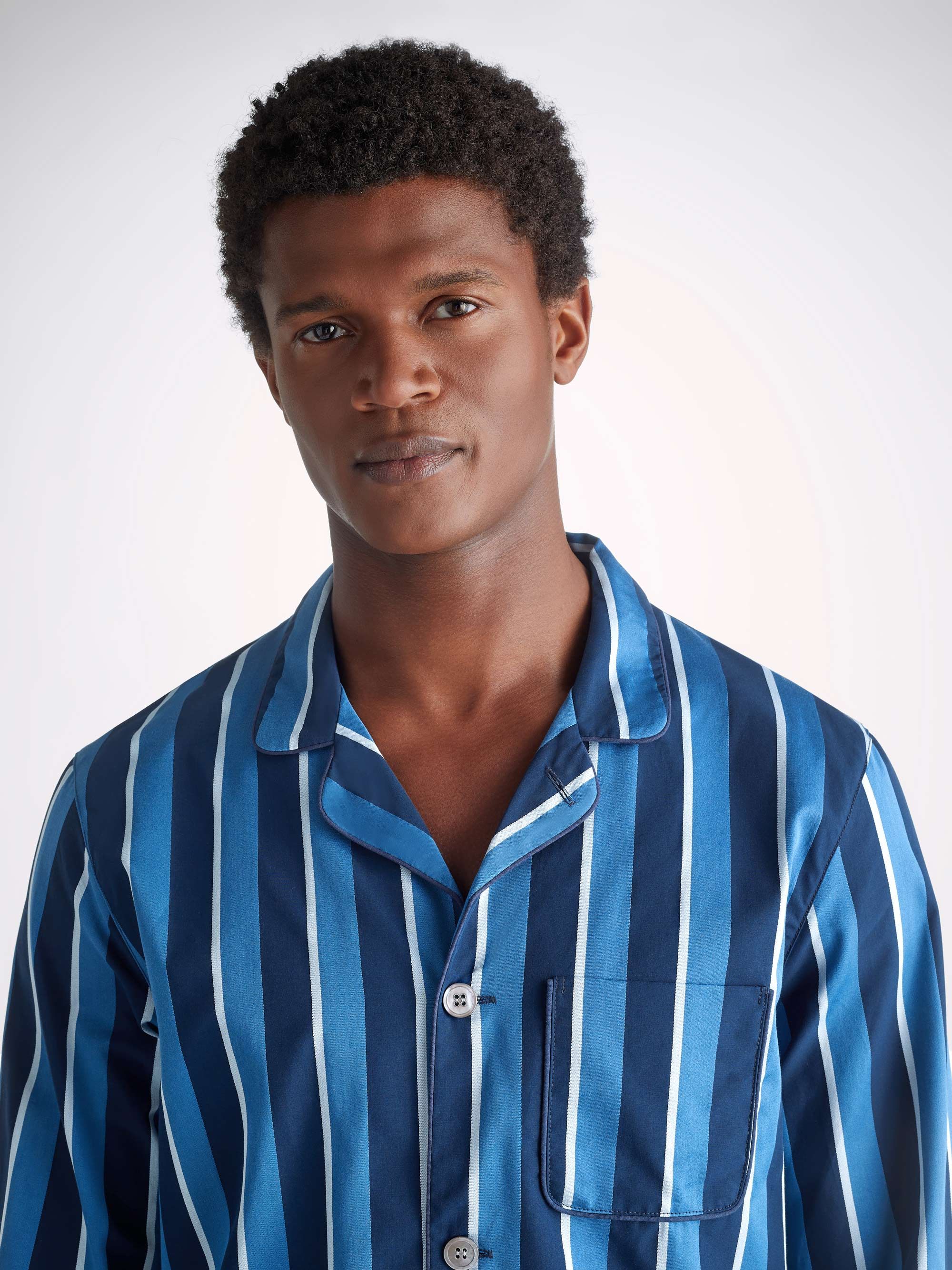 Men's Modern Fit Pyjamas Royal 22 Cotton Blue sold by Derek Rose product image thumbnail 5