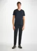 Men's V-Neck T-Shirt Basel Micro Modal Stretch Navy sold by Derek Rose