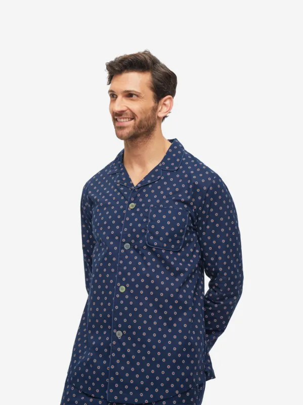 Men's Modern Fit Pyjamas Nelson 90 Cotton Batiste Navy sold by Derek Rose