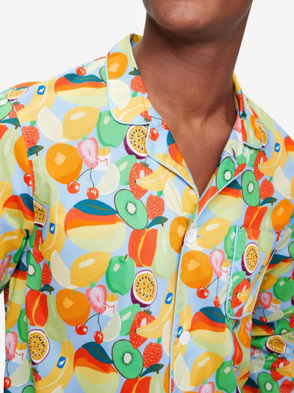 Men's Modern Fit Pyjamas Ledbury 49 Cotton Batiste Multi sold by Derek Rose