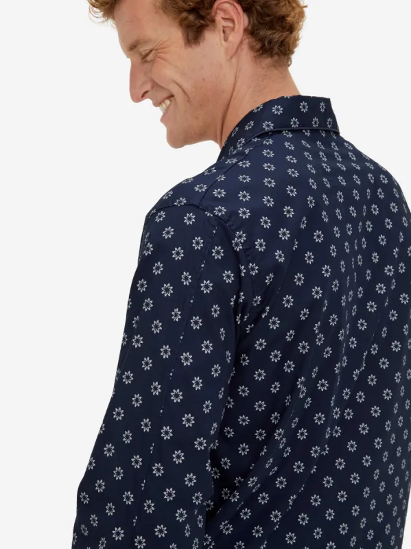 Men's Classic Fit Pyjamas Nelson 86 Cotton Batiste Navy sold by Derek Rose