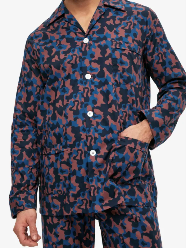 Men's Classic Fit Pyjamas Ledbury 55 Cotton Batiste Multi sold by Derek Rose