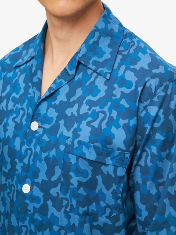 Men's Classic Fit Pyjamas Ledbury 55 Cotton Batiste Blue sold by Derek Rose