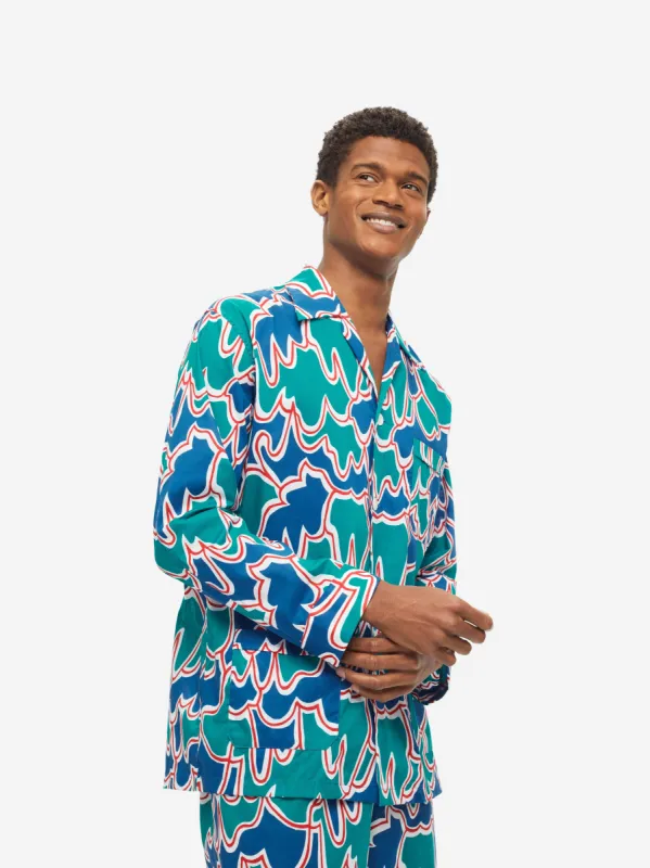 Men's Classic Fit Pyjamas Ledbury 54 Cotton Batiste Multi sold by Derek Rose