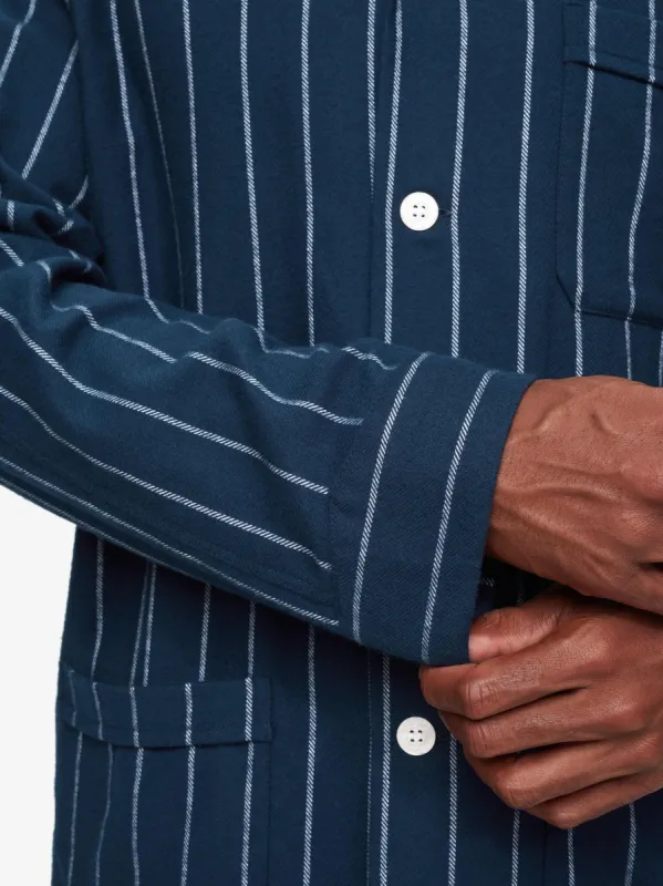 Men's Classic Fit Pyjamas Kelburn 21 Brushed Cotton Navy sold by Derek Rose