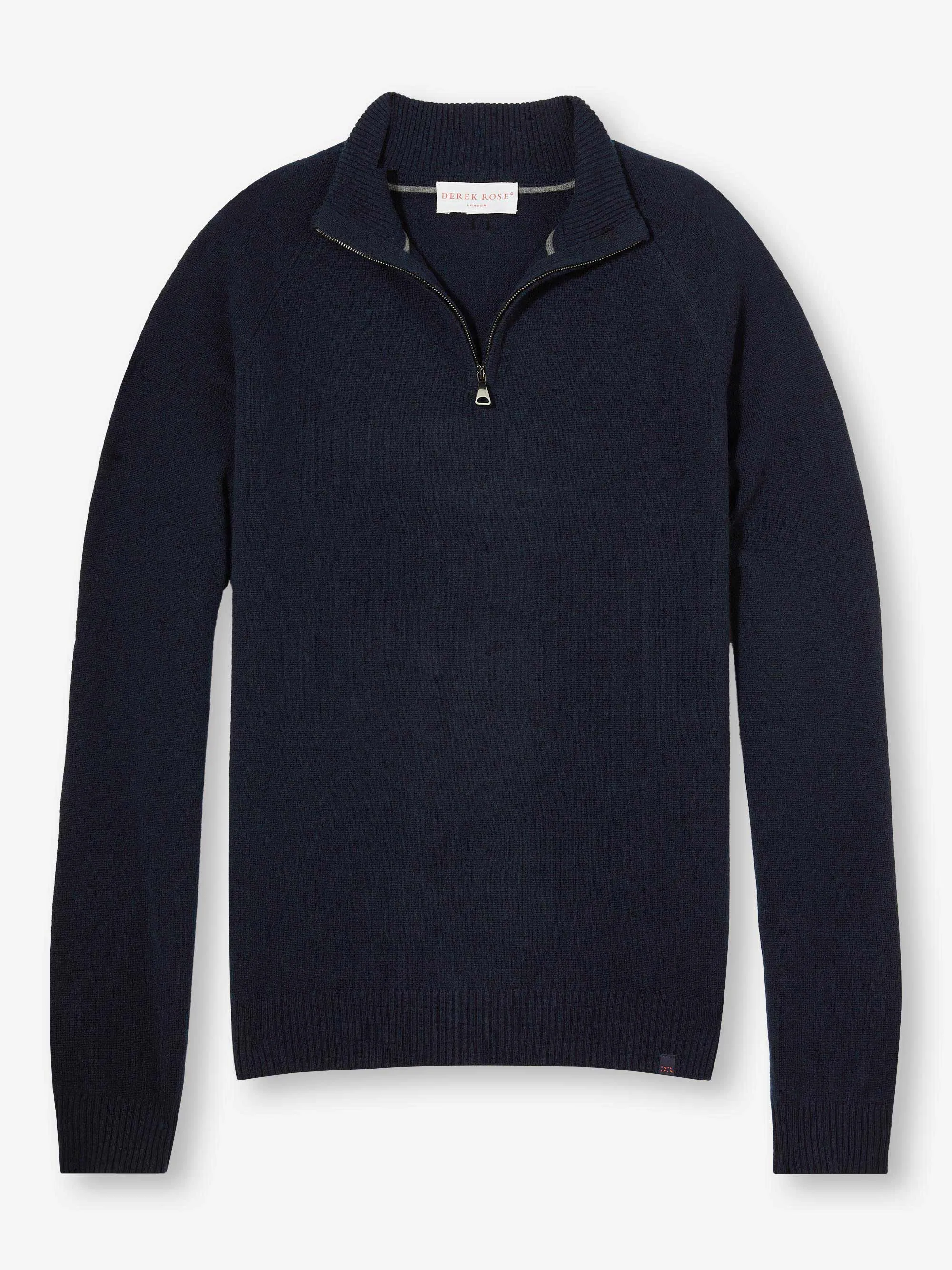 Men's Half-Zip Sweater Finley Cashmere Navy sold by Derek Rose product image thumbnail 2