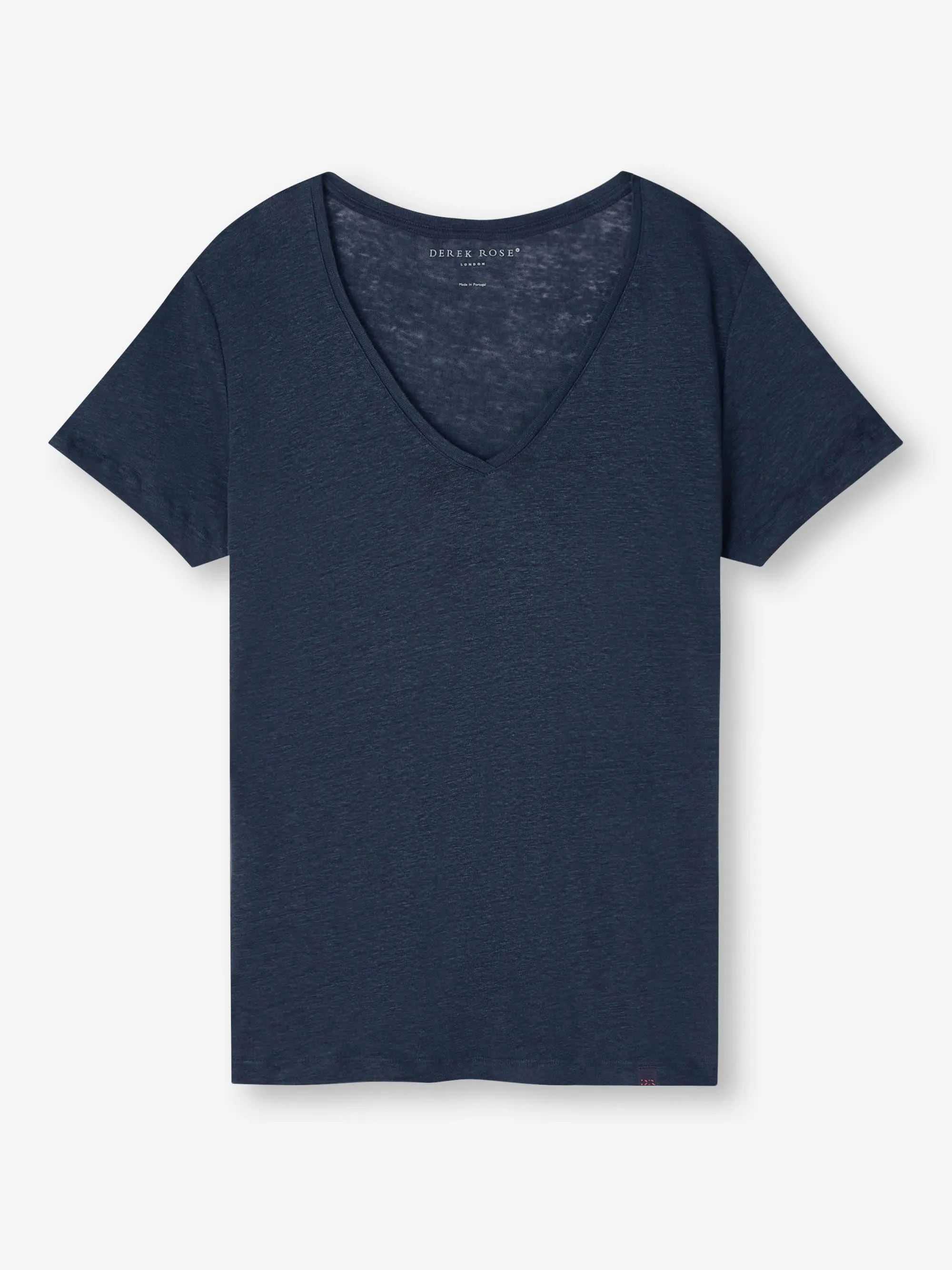 Women's V-Neck T-Shirt Jordan Linen Navy sold by Derek Rose product image thumbnail 2