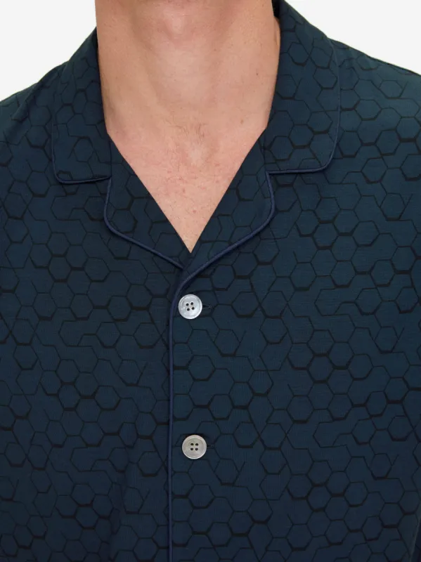 Men's Short Pyjamas London 6 Micro Modal Stretch Navy sold by Derek Rose