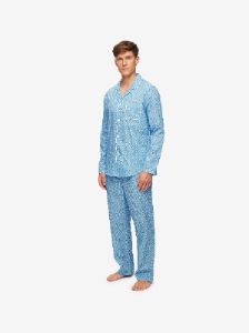 Men's Modern Fit Pyjamas Ledbury 56 Cotton Batiste Blue sold by Derek Rose