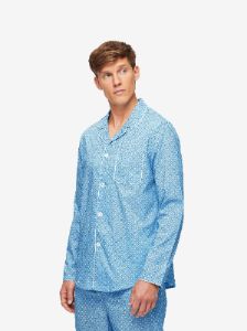 Men's Modern Fit Pyjamas Ledbury 56 Cotton Batiste Blue sold by Derek Rose