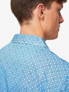 Men's Modern Fit Pyjamas Ledbury 56 Cotton Batiste Blue sold by Derek Rose