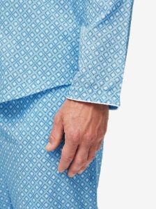 Men's Modern Fit Pyjamas Ledbury 56 Cotton Batiste Blue sold by Derek Rose