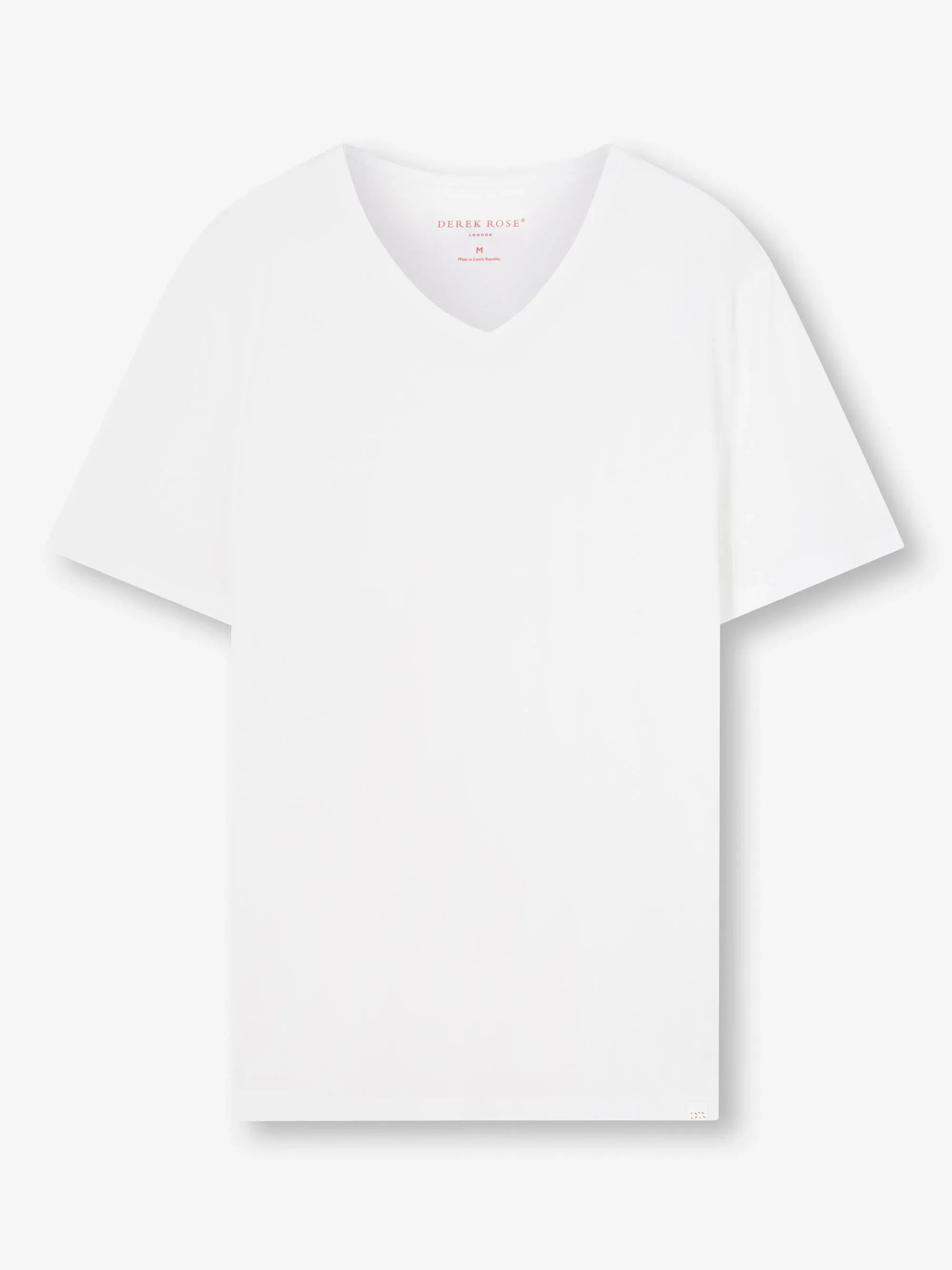 Men's V-Neck T-Shirt Riley Pima Cotton White sold by Derek Rose product image thumbnail 2