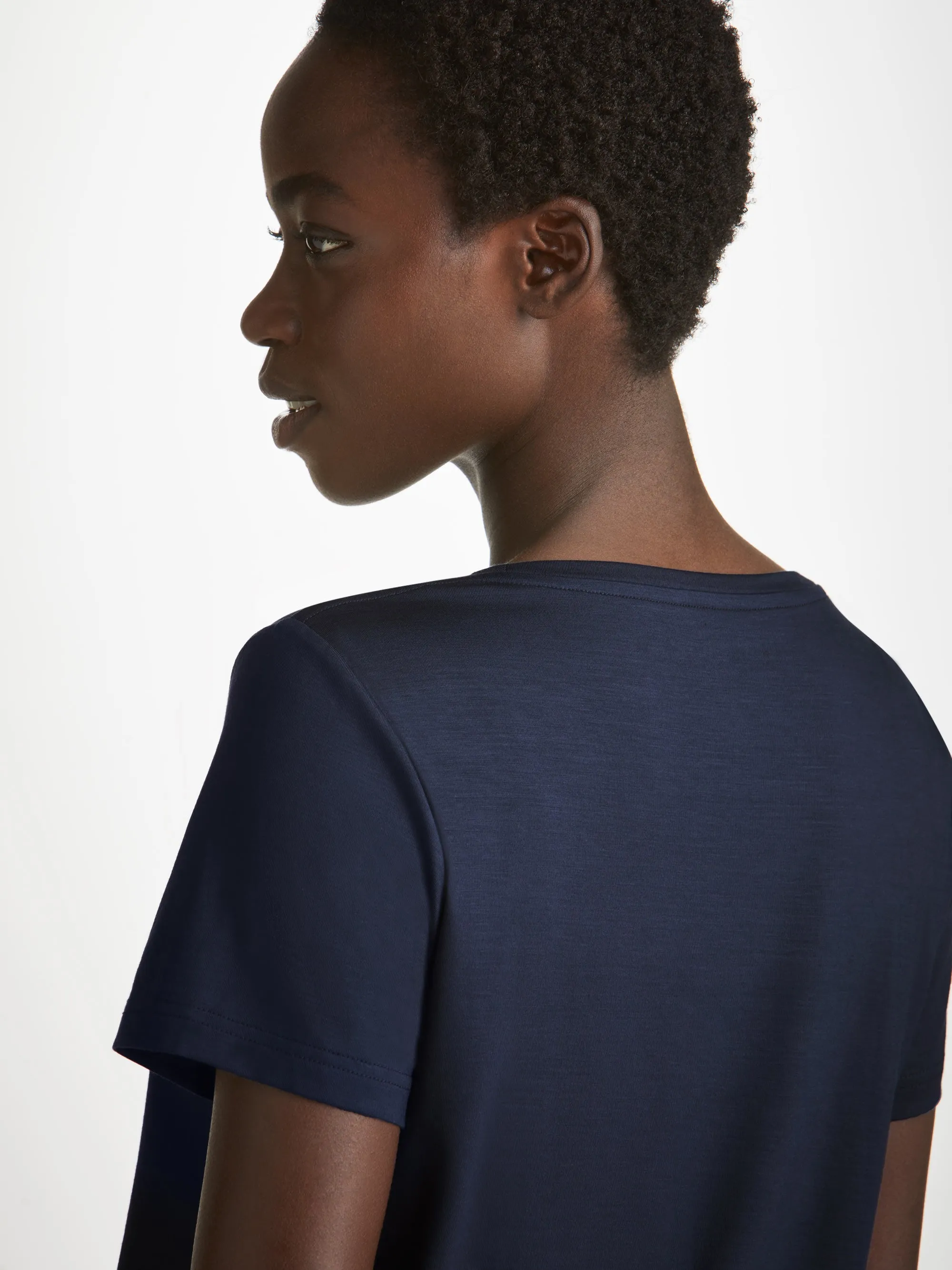 Women's T-Shirt Lara Micro Modal Stretch Navy sold by Derek Rose product image thumbnail 5
