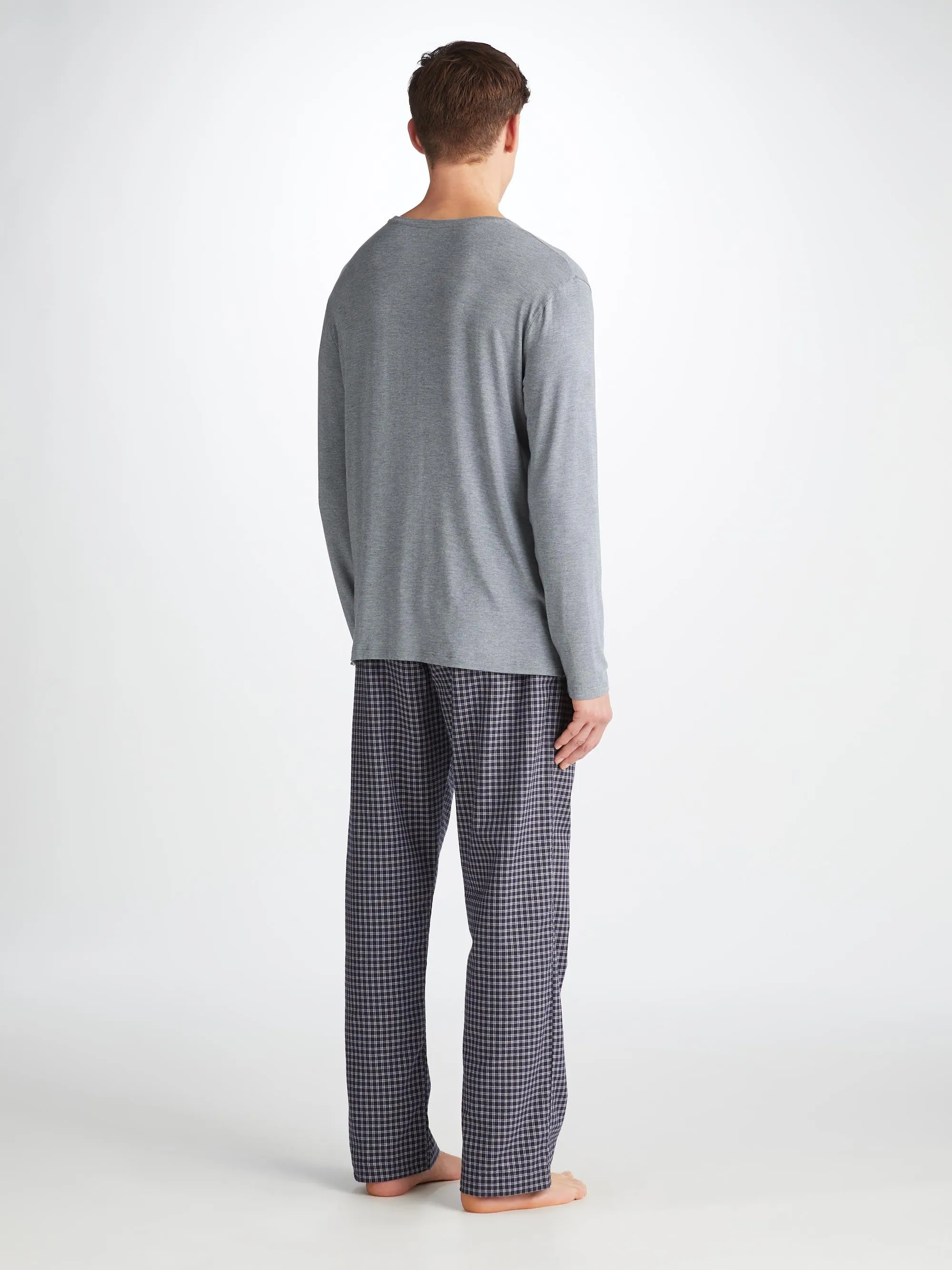 Men's Long Sleeve T-Shirt Marlowe Micro Modal Stretch Charcoal sold by Derek Rose product image thumbnail 4