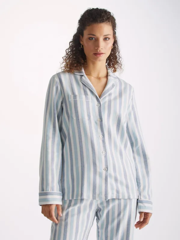 Women's Pyjamas Kelburn 35 Brushed Cotton Blue sold by Derek Rose