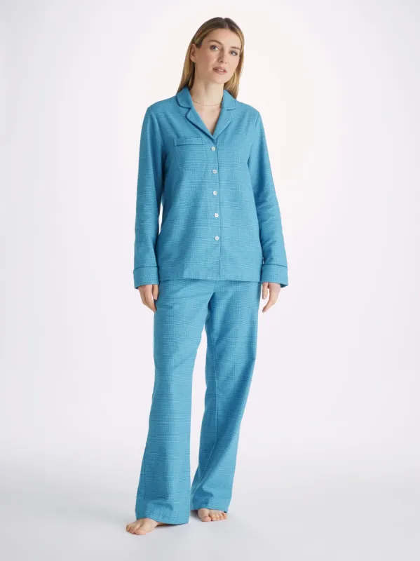 Women's Pyjamas Kelburn 34 Brushed Cotton Blue sold by Derek Rose