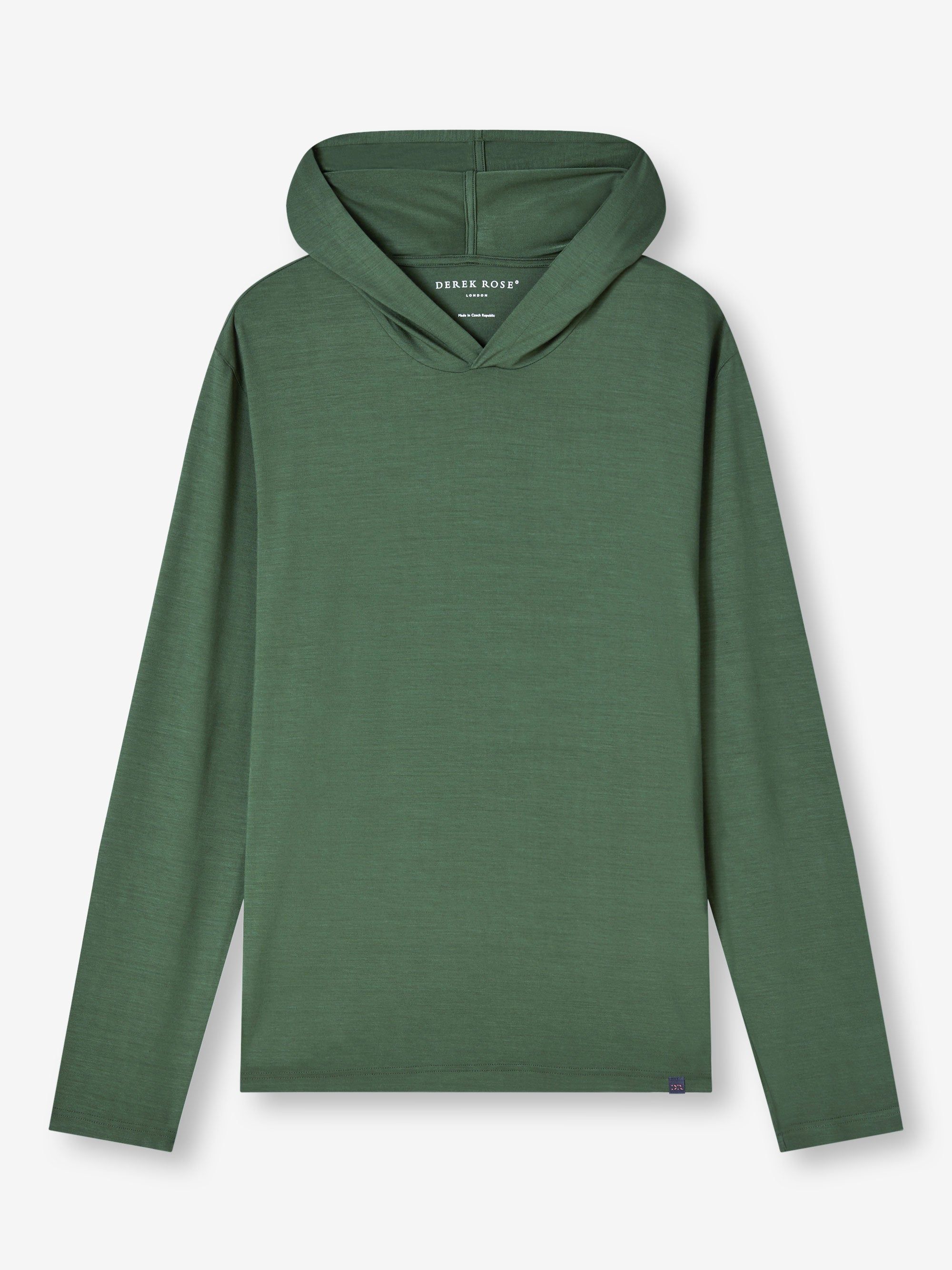 Men's Pullover Hoodie Basel Micro Modal Stretch Hunter Green sold by Derek Rose product image thumbnail 2