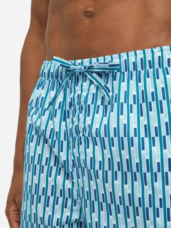 Men's Lounge Trousers Ledbury 53 Cotton Batiste Multi sold by Derek Rose