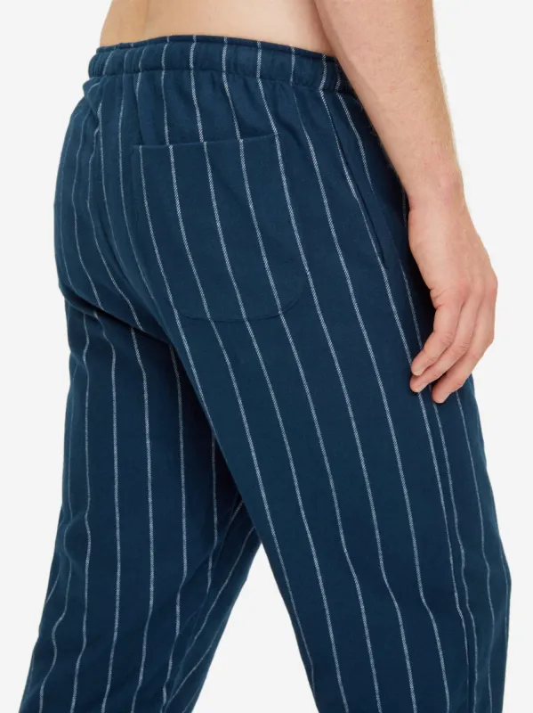 Men's Lounge Trousers Kelburn 21 Brushed Cotton Navy sold by Derek Rose