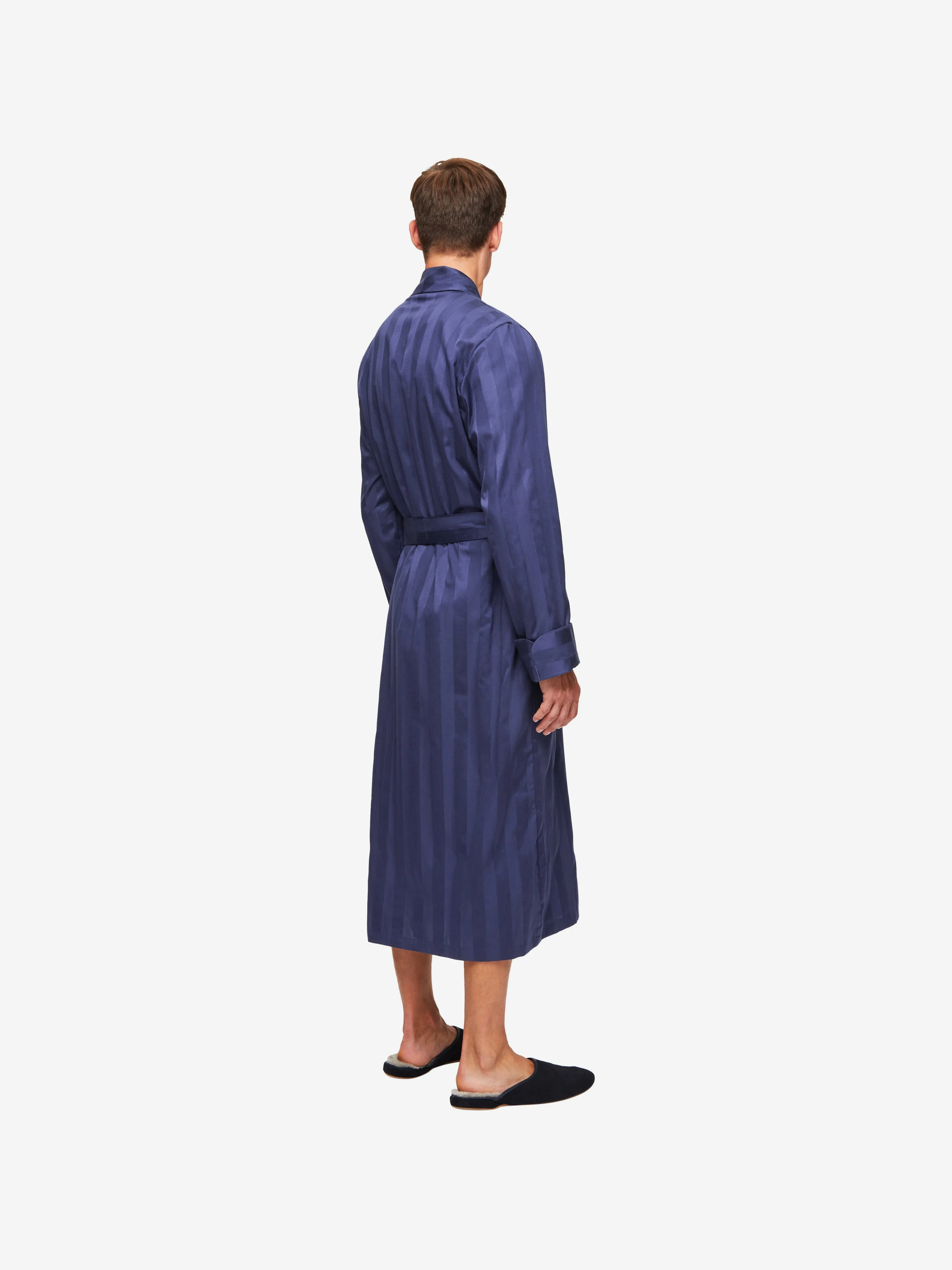 Men's Robe Lingfield Cotton Navy sold by Derek Rose product image thumbnail 4