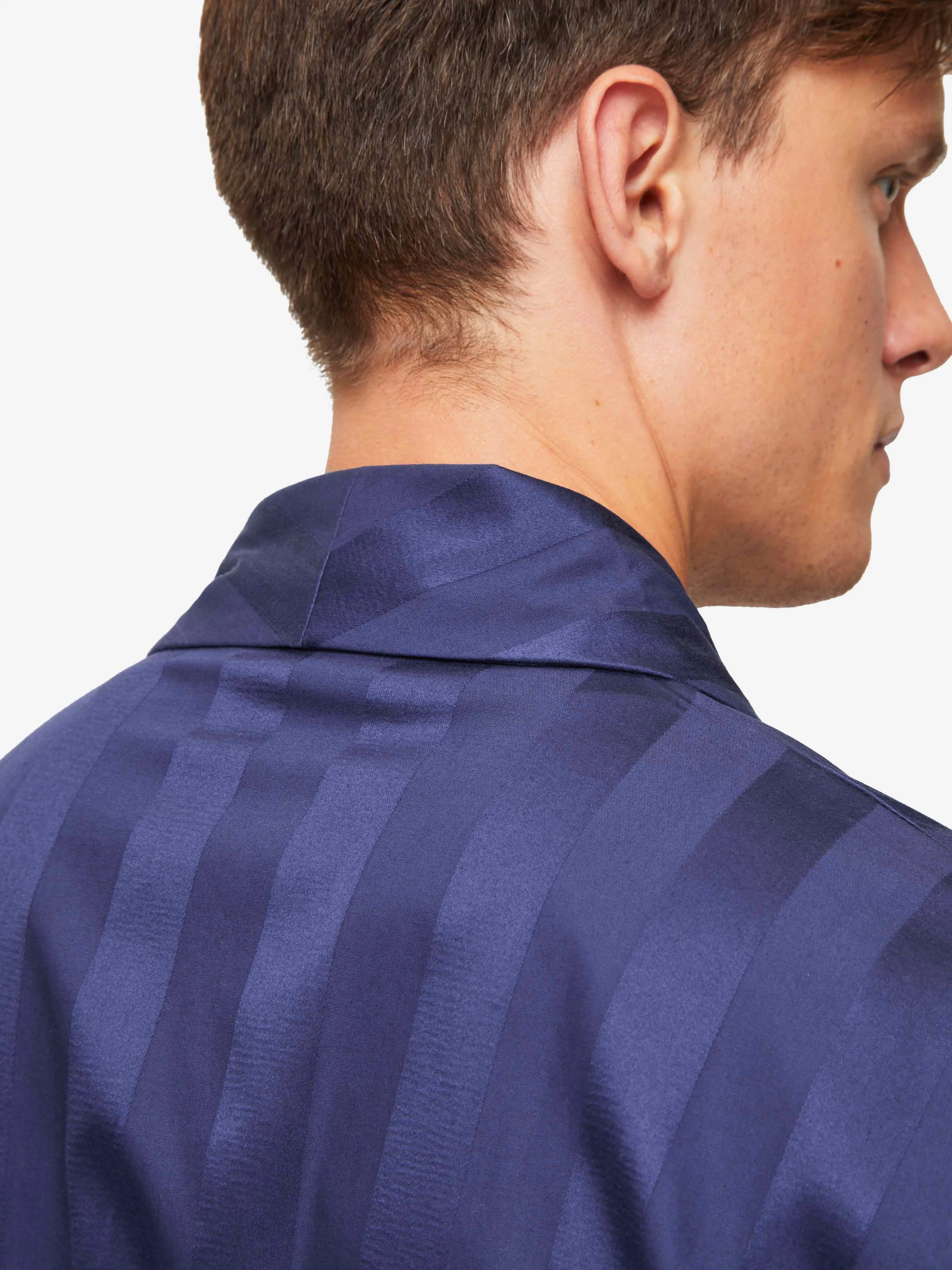 Men's Robe Lingfield Cotton Navy sold by Derek Rose product image thumbnail 5
