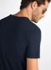 Men's V-Neck T-Shirt Riley Pima Cotton Navy sold by Derek Rose