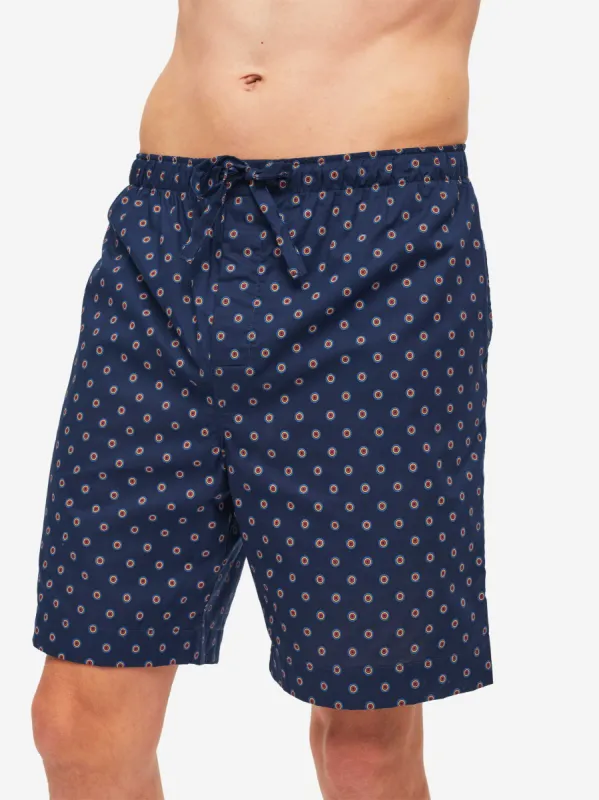 Men's Lounge Shorts Nelson 90 Cotton Batiste Navy sold by Derek Rose