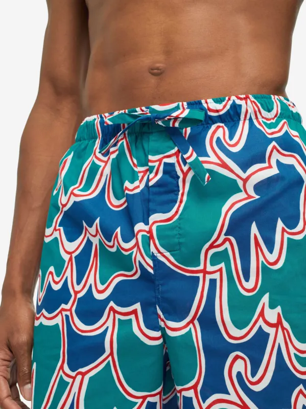 Men's Lounge Shorts Ledbury 54 Cotton Batiste Multi sold by Derek Rose